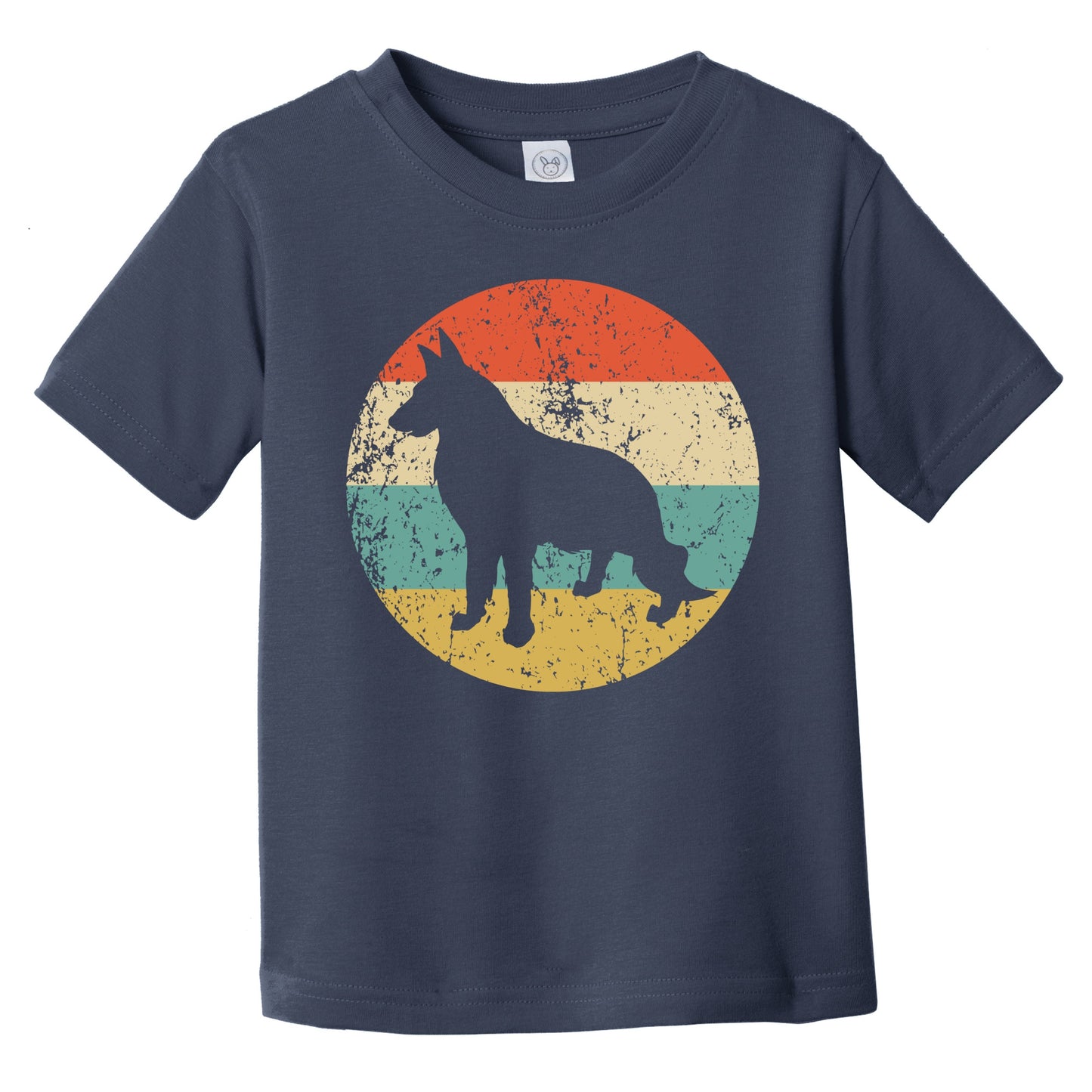 Retro German Shepherd Icon Dog Silhouette Infant Toddler T-Shirt