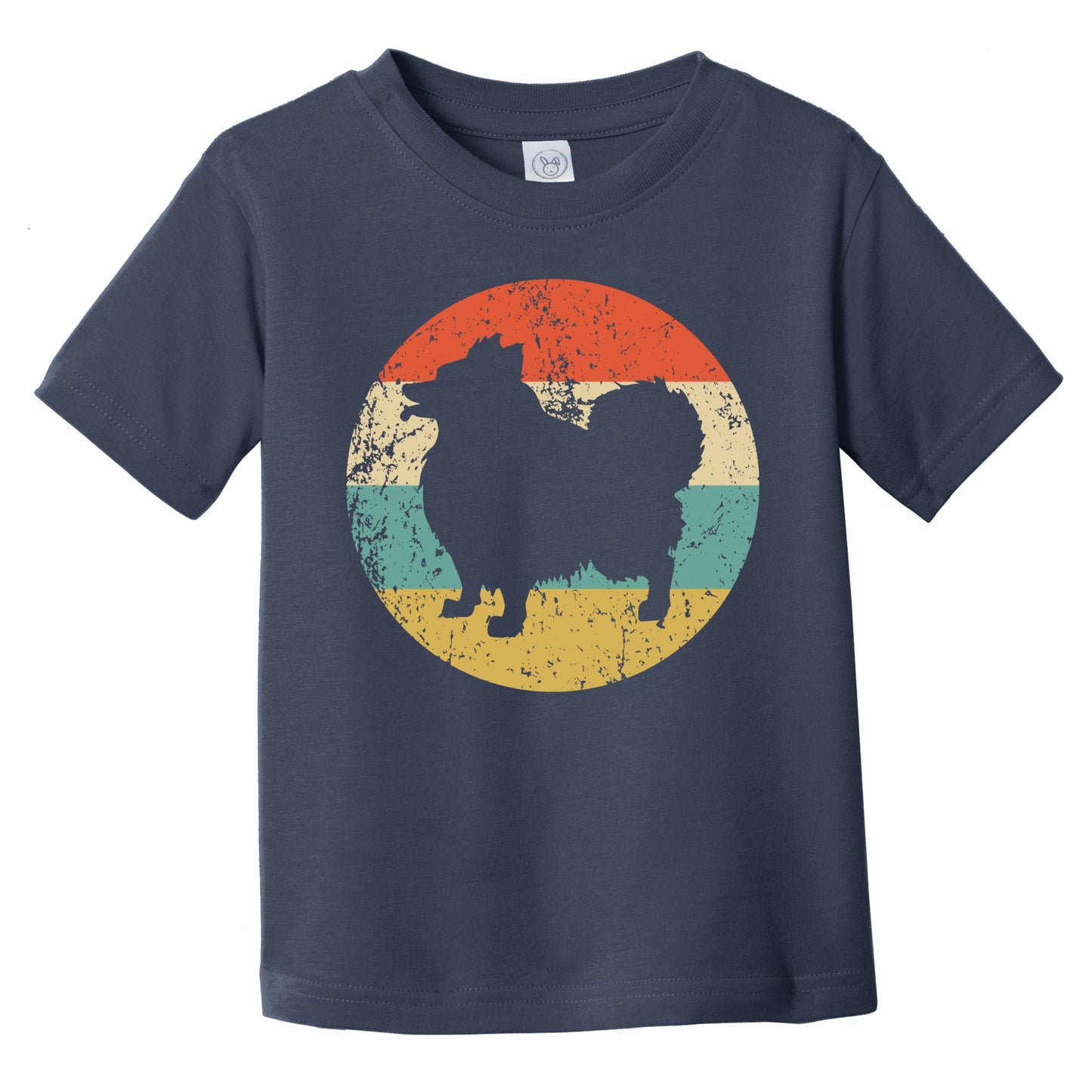 Retro Pomeranian Icon Dog Silhouette Infant Toddler T-Shirt