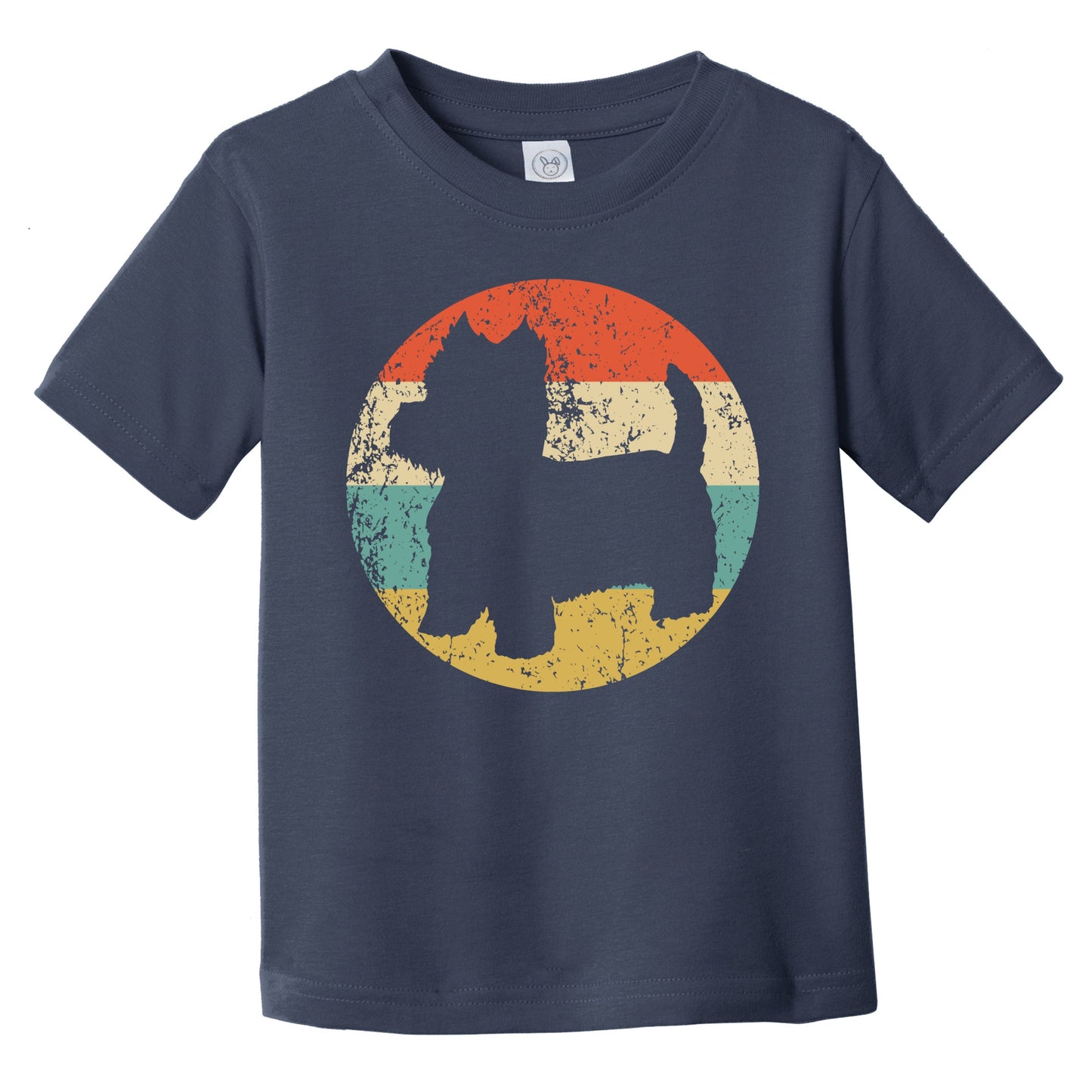 Retro West Highland White Terrier Icon Westie Dog Silhouette Infant Toddler T-Shirt