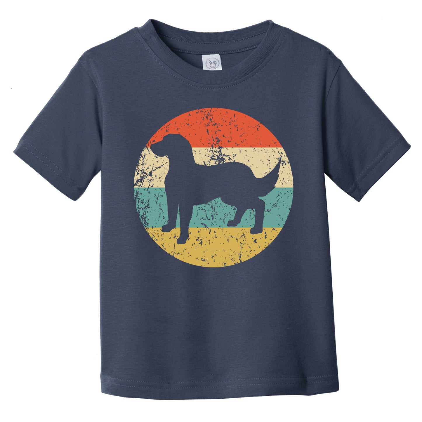 Retro Flat-Coated Retriever Icon Flattie Dog Silhouette Infant Toddler T-Shirt