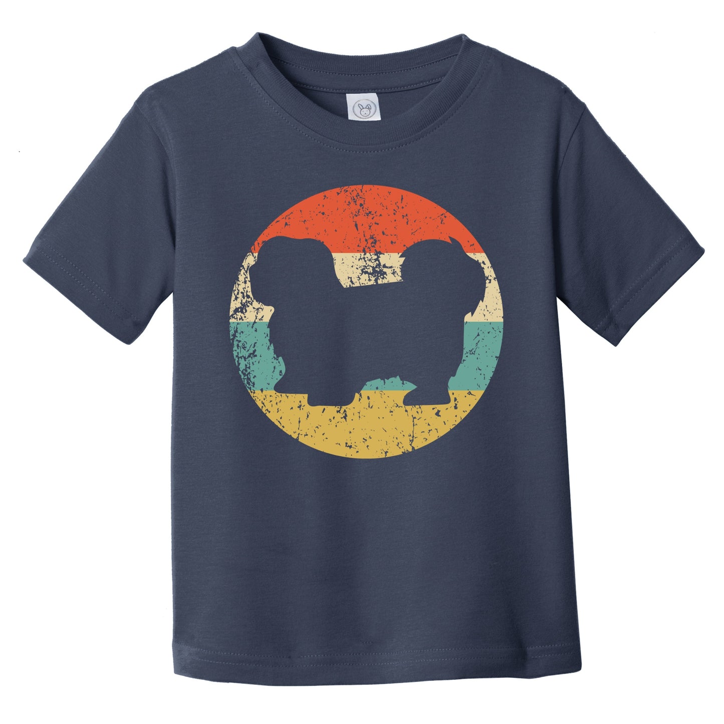 Retro Lhasa Apso Icon Dog Silhouette Infant Toddler T-Shirt