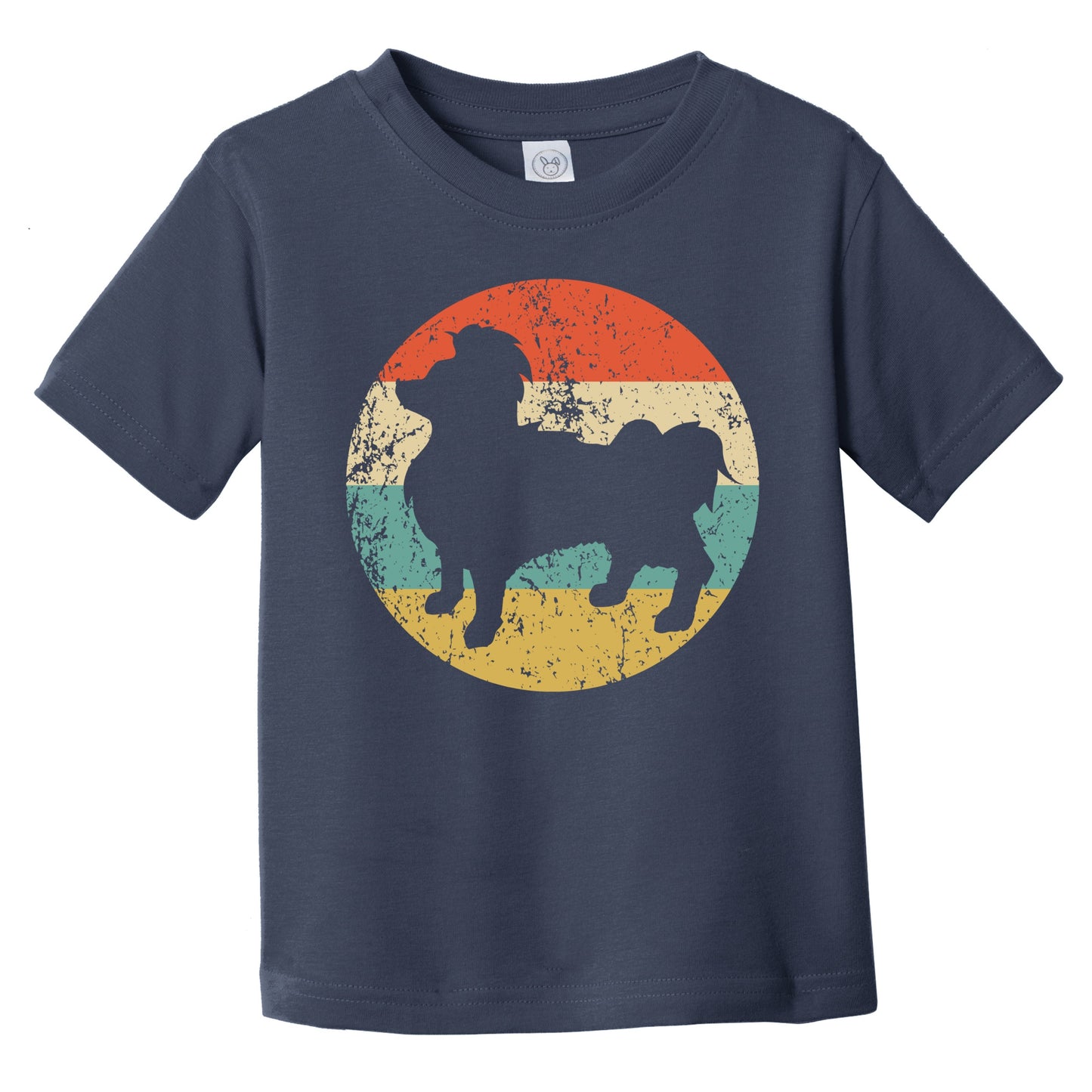 Retro Papillon Icon Dog Silhouette Infant Toddler T-Shirt