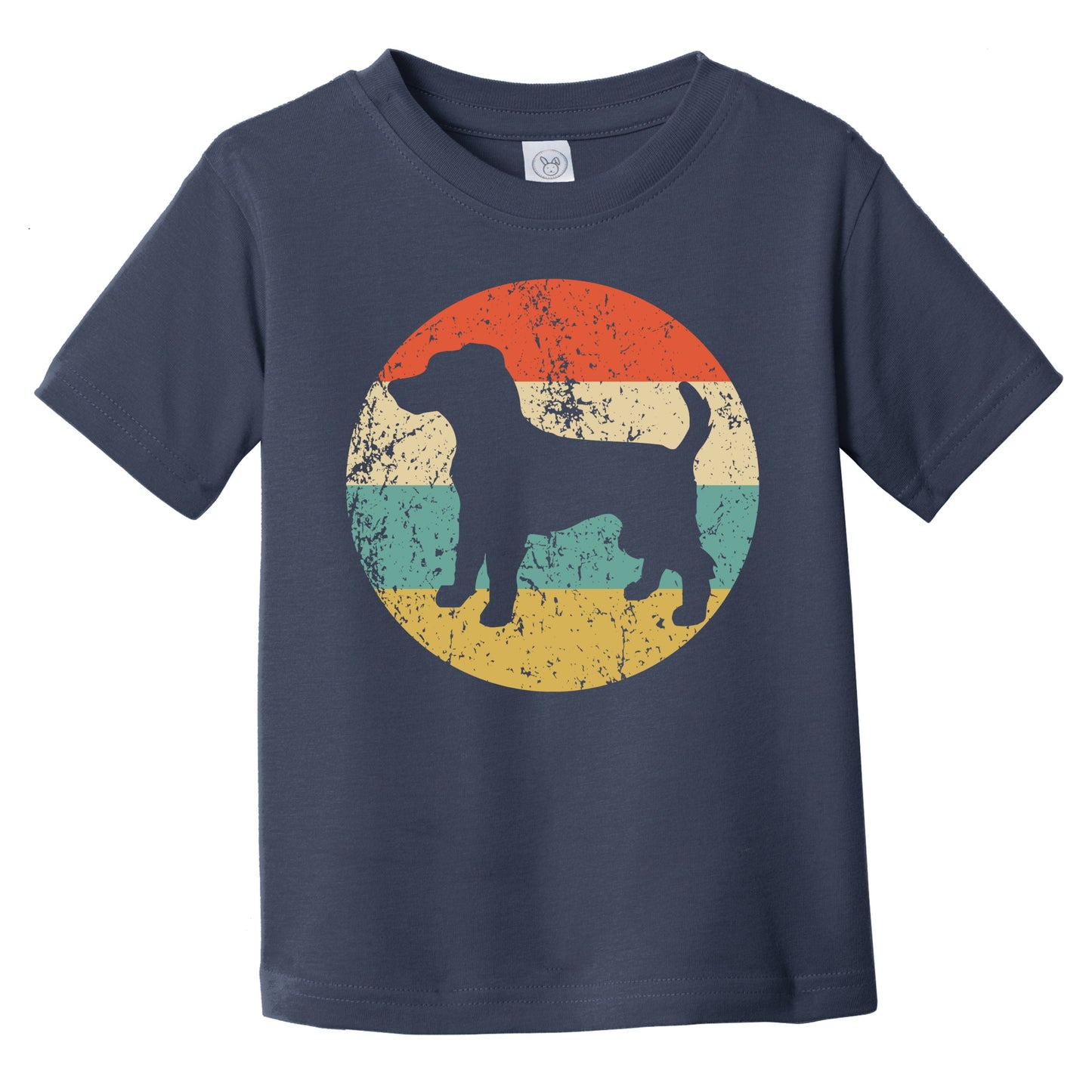 Retro Parson Russell Terrier Icon Dog Silhouette Infant Toddler T-Shirt