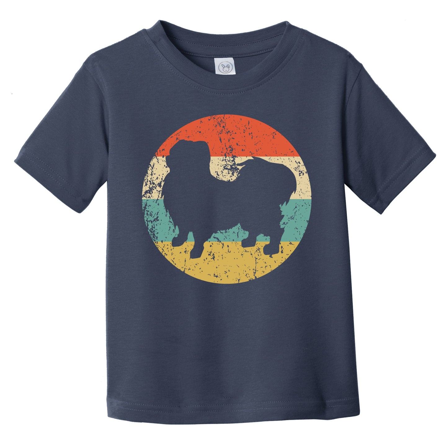 Retro Pekingese Icon Dog Silhouette Infant Toddler T-Shirt