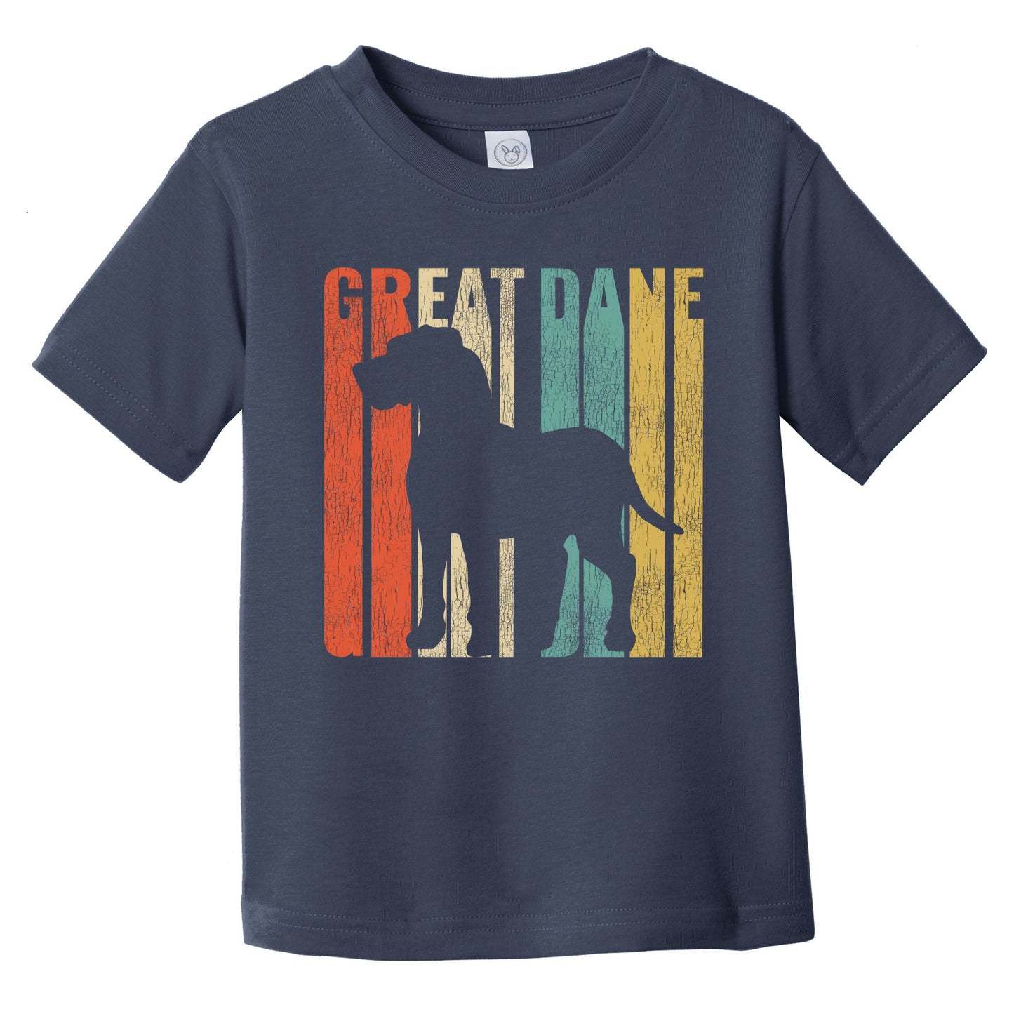 Retro Great Dane Dog Silhouette Cracked Distressed Infant Toddler T-Shirt