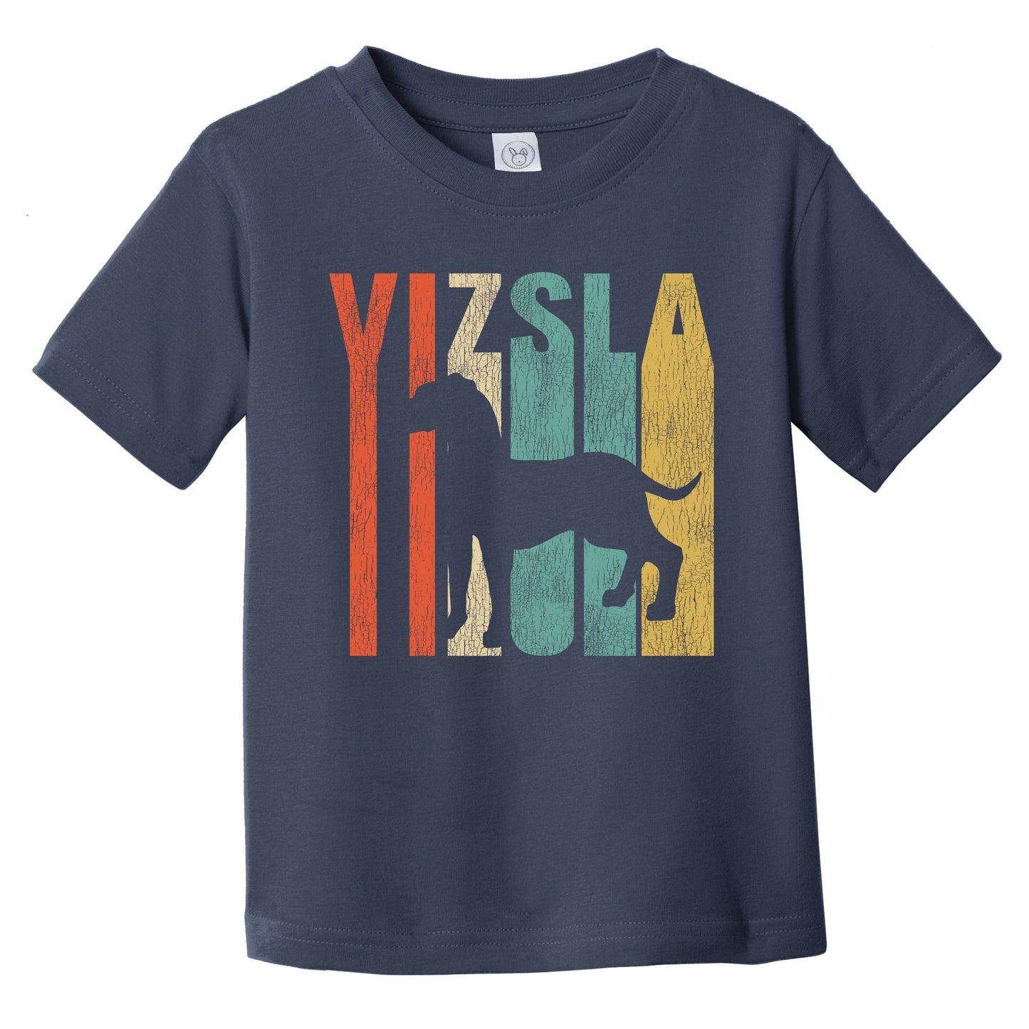 Retro Vizsla Dog Silhouette Cracked Distressed Infant Toddler T-Shirt