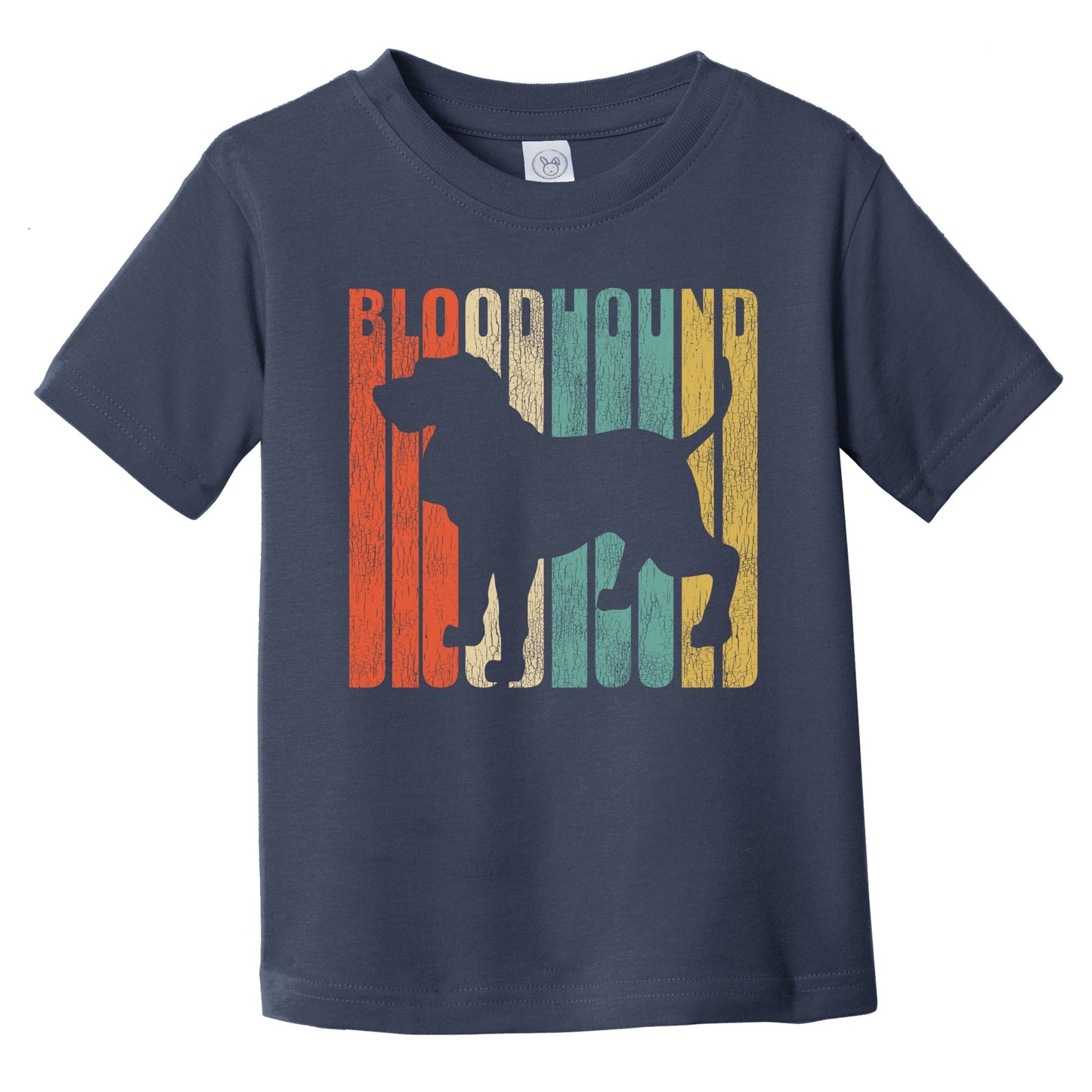 Retro Bichon Frise Dog Silhouette Cracked Distressed Infant Toddler T-Shirt
