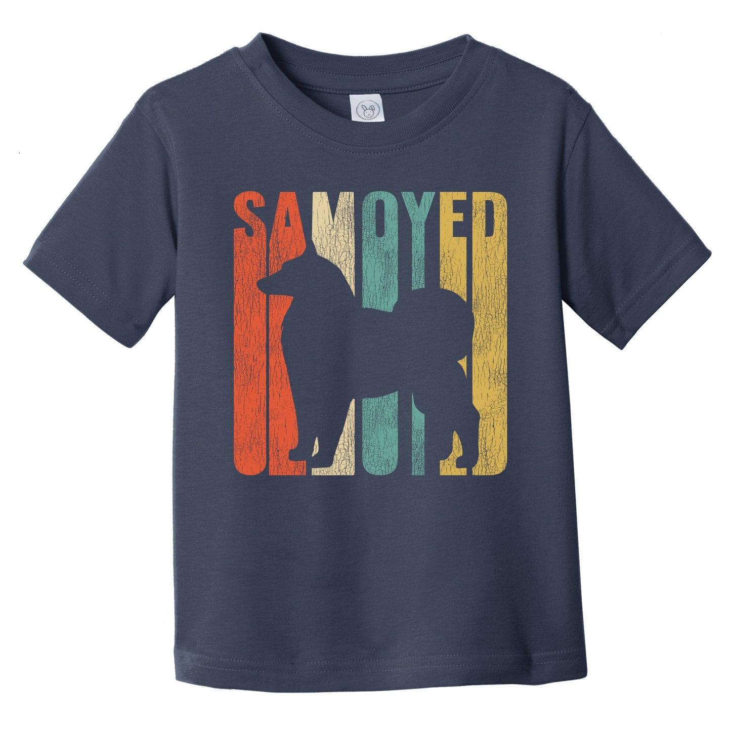 Retro Old English Sheepdog Dog Silhouette Cracked Distressed Infant Toddler T-Shirt