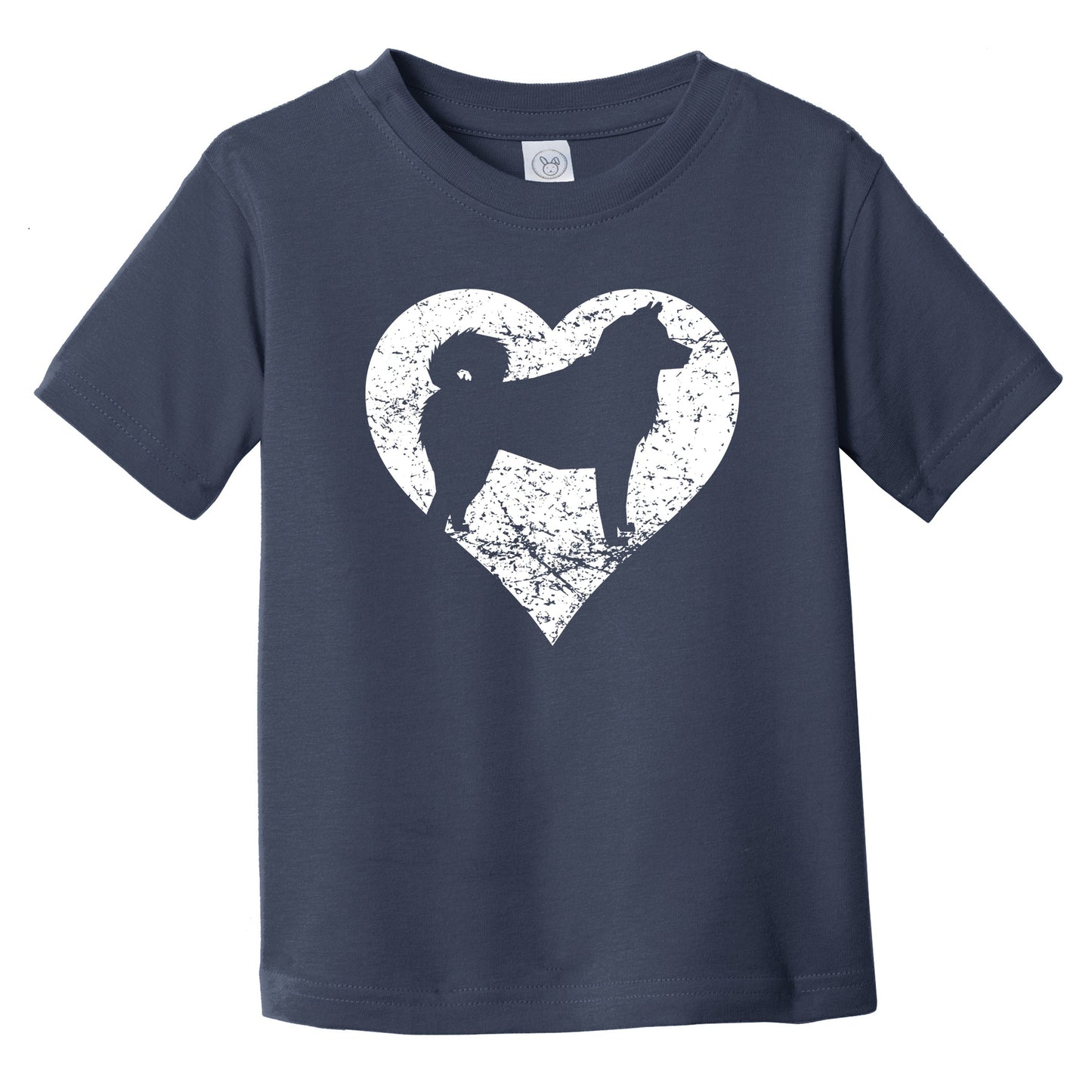 Distressed Akita Heart Dog Owner Graphic Infant Toddler T-Shirt
