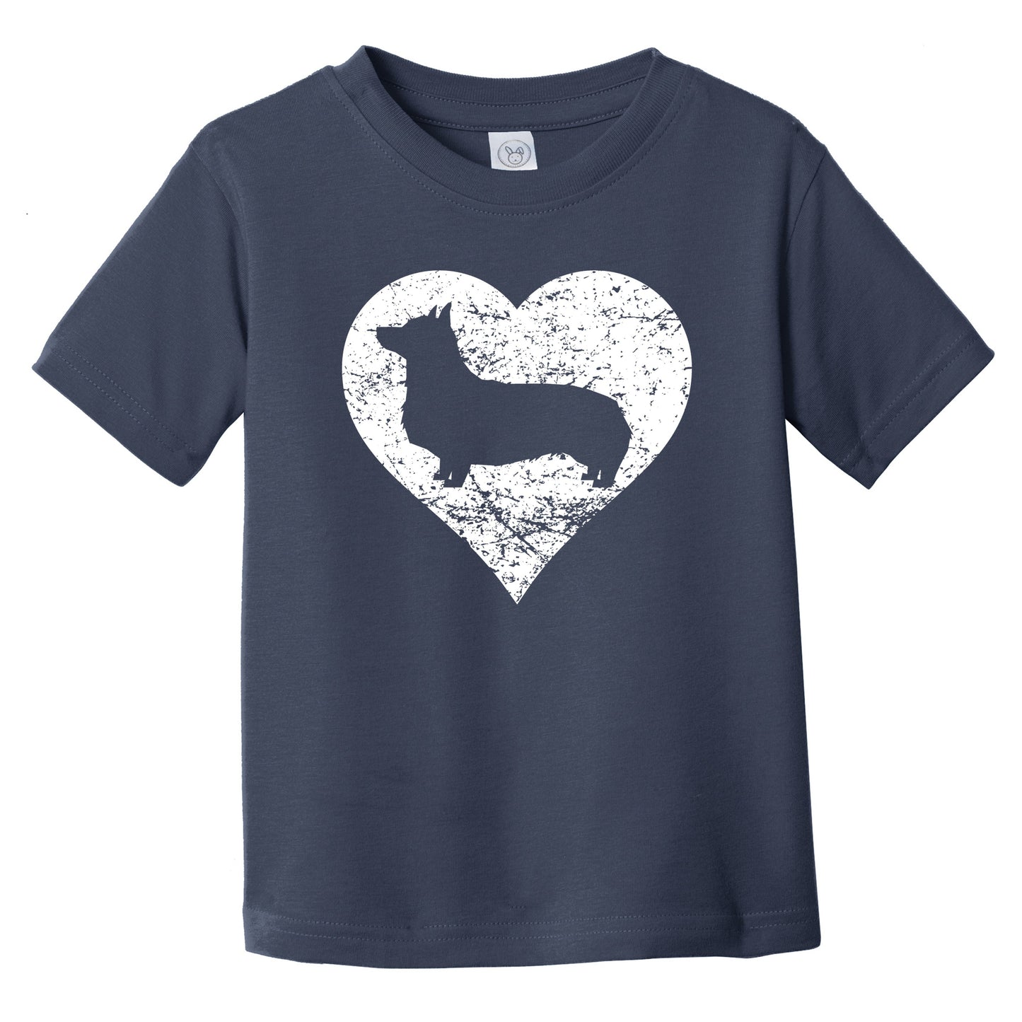 Distressed Corgi Heart Dog Owner Graphic Infant Toddler T-Shirt