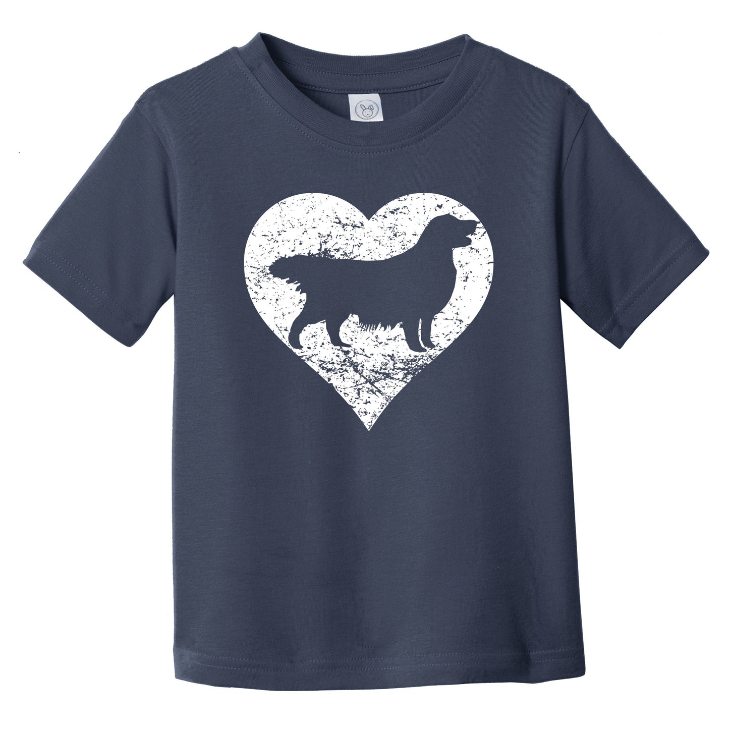 Distressed Golden Retriever Heart Dog Owner Graphic Infant Toddler T-Shirt