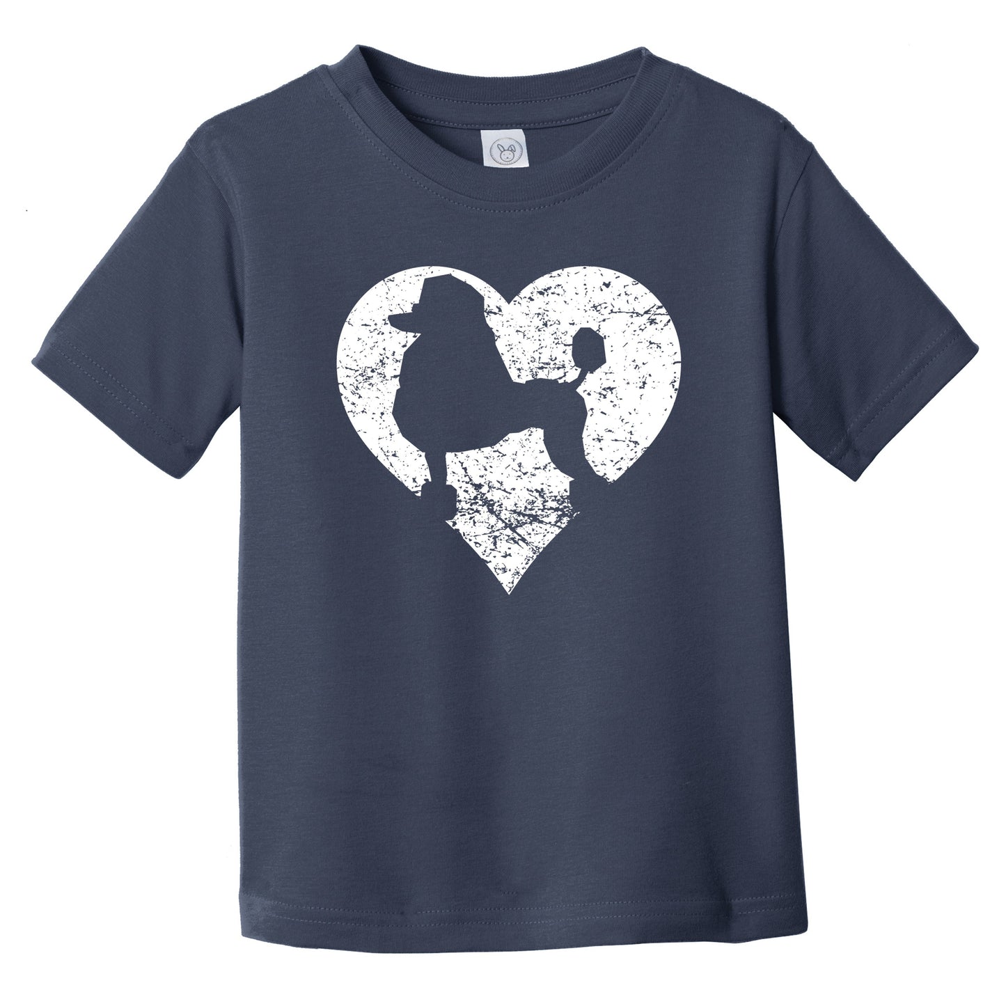 Distressed Poodle Heart Dog Owner Graphic Infant Toddler T-Shirt