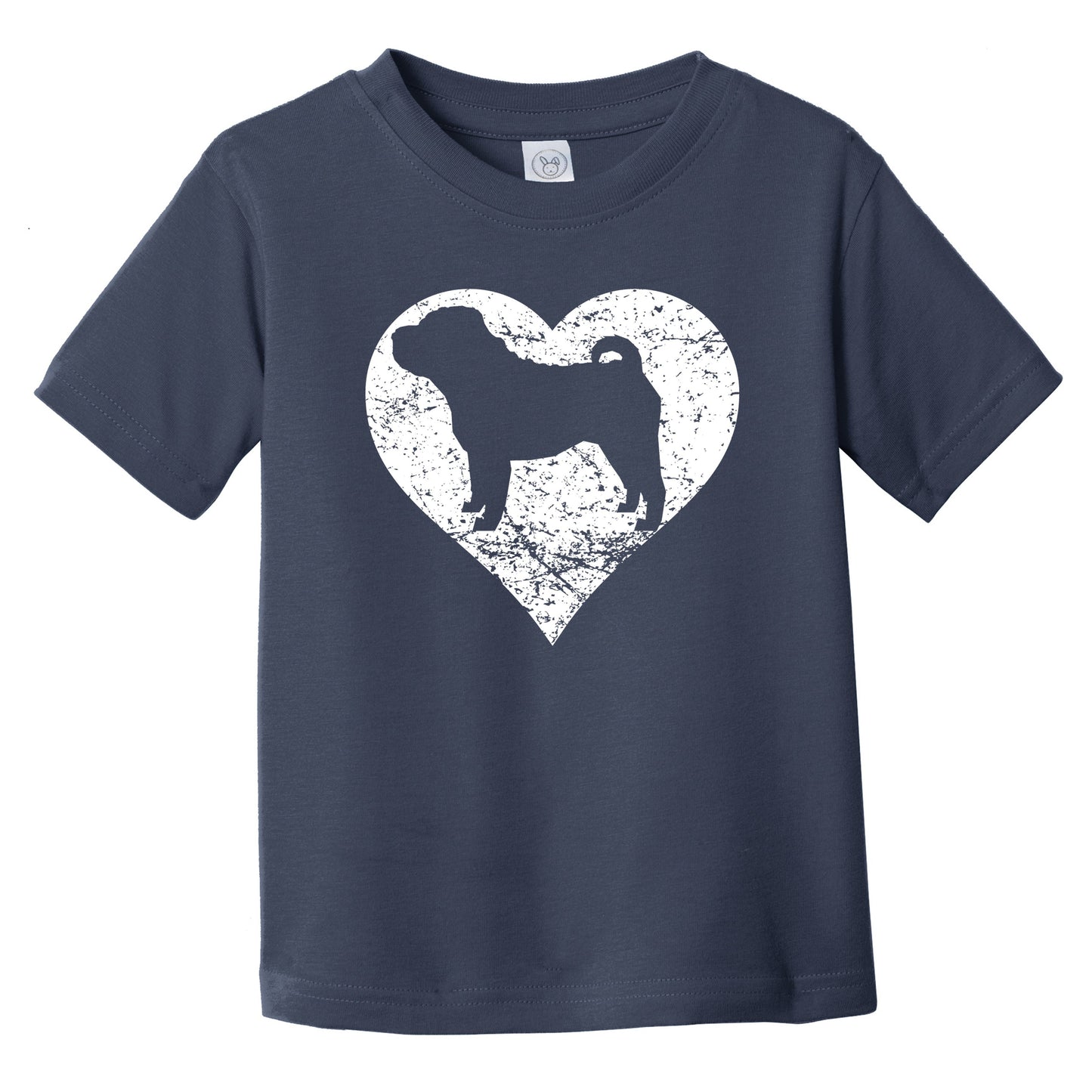 Distressed Shar Pei Heart Dog Owner Graphic Infant Toddler T-Shirt