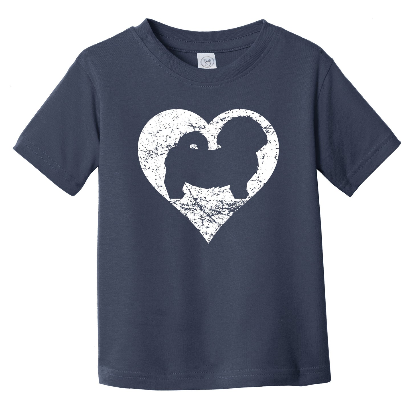 Distressed Shih Tzu Heart Dog Owner Graphic Infant Toddler T-Shirt