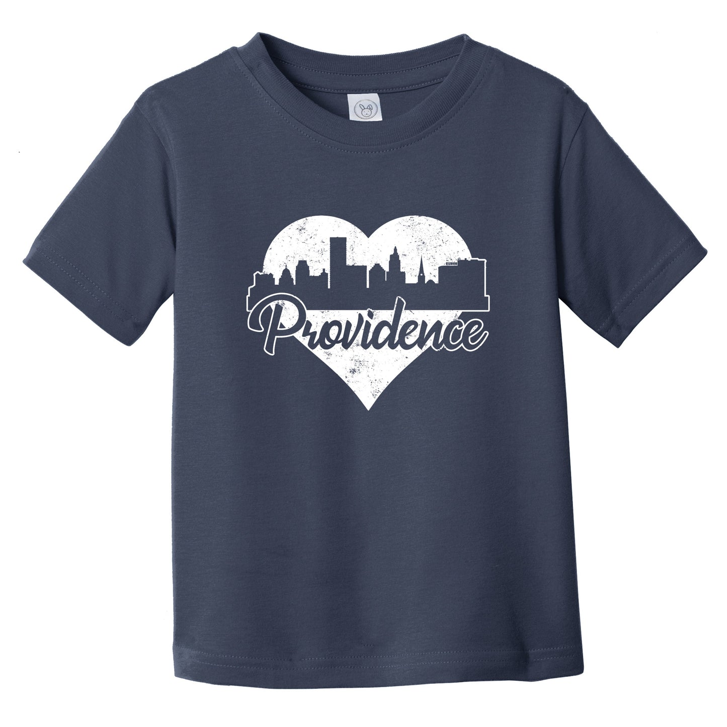 Retro Providence Rhode Island Skyline Heart Distressed Infant Toddler T-Shirt