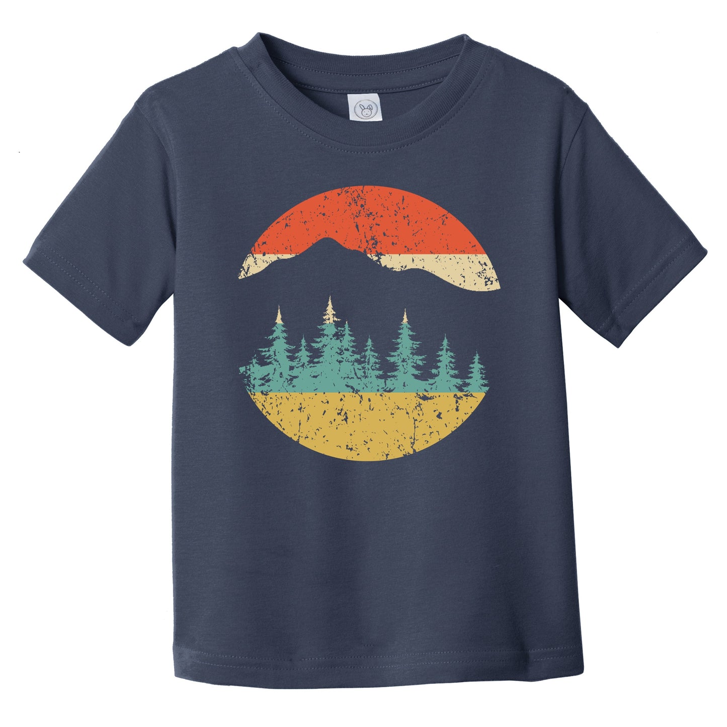 Outdoors Nature Camping Retro Mountains And Trees Icon Infant Toddler T-Shirt