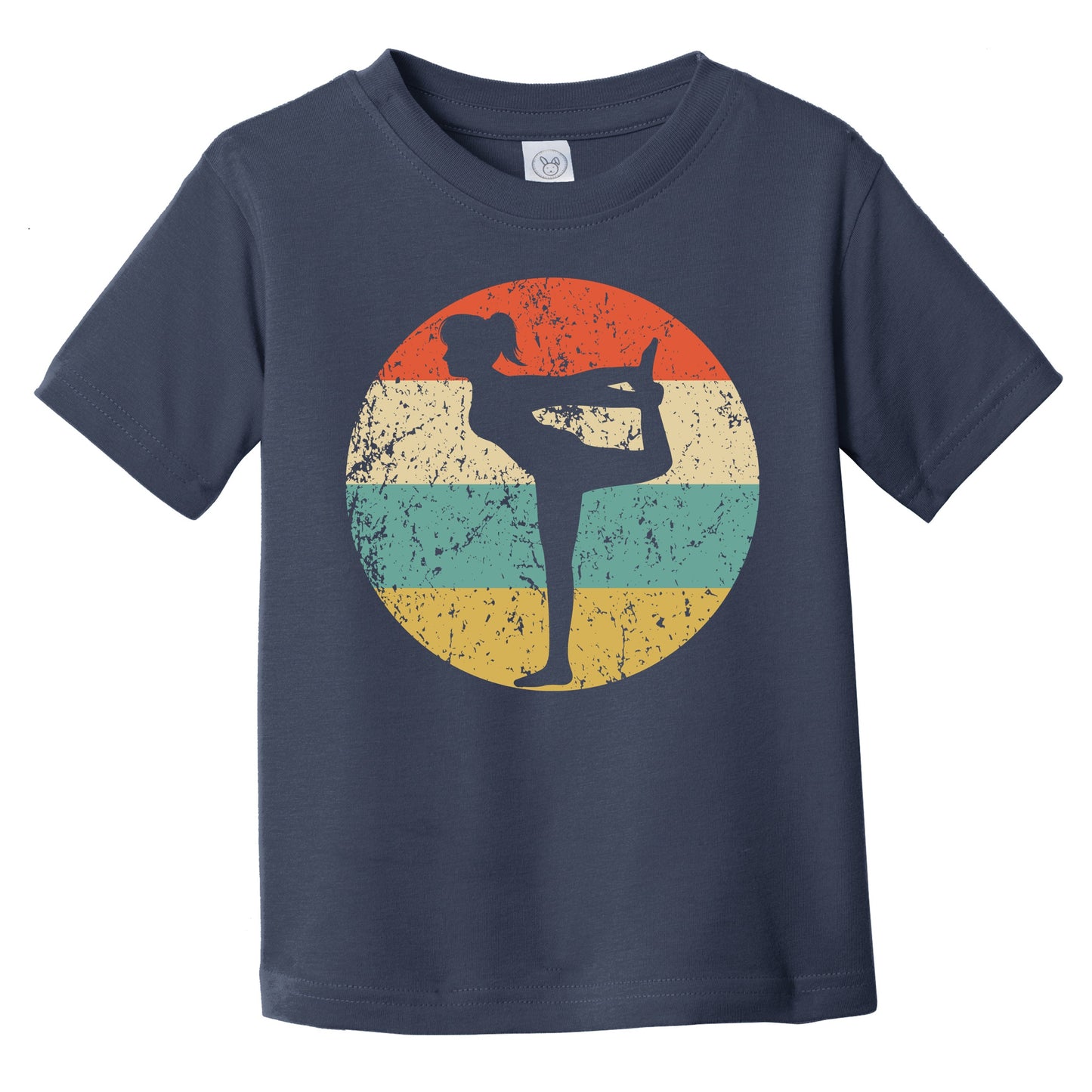 Retro Yoga Pose 1960's 1970's Vintage Style Yoga Infant Toddler T-Shirt
