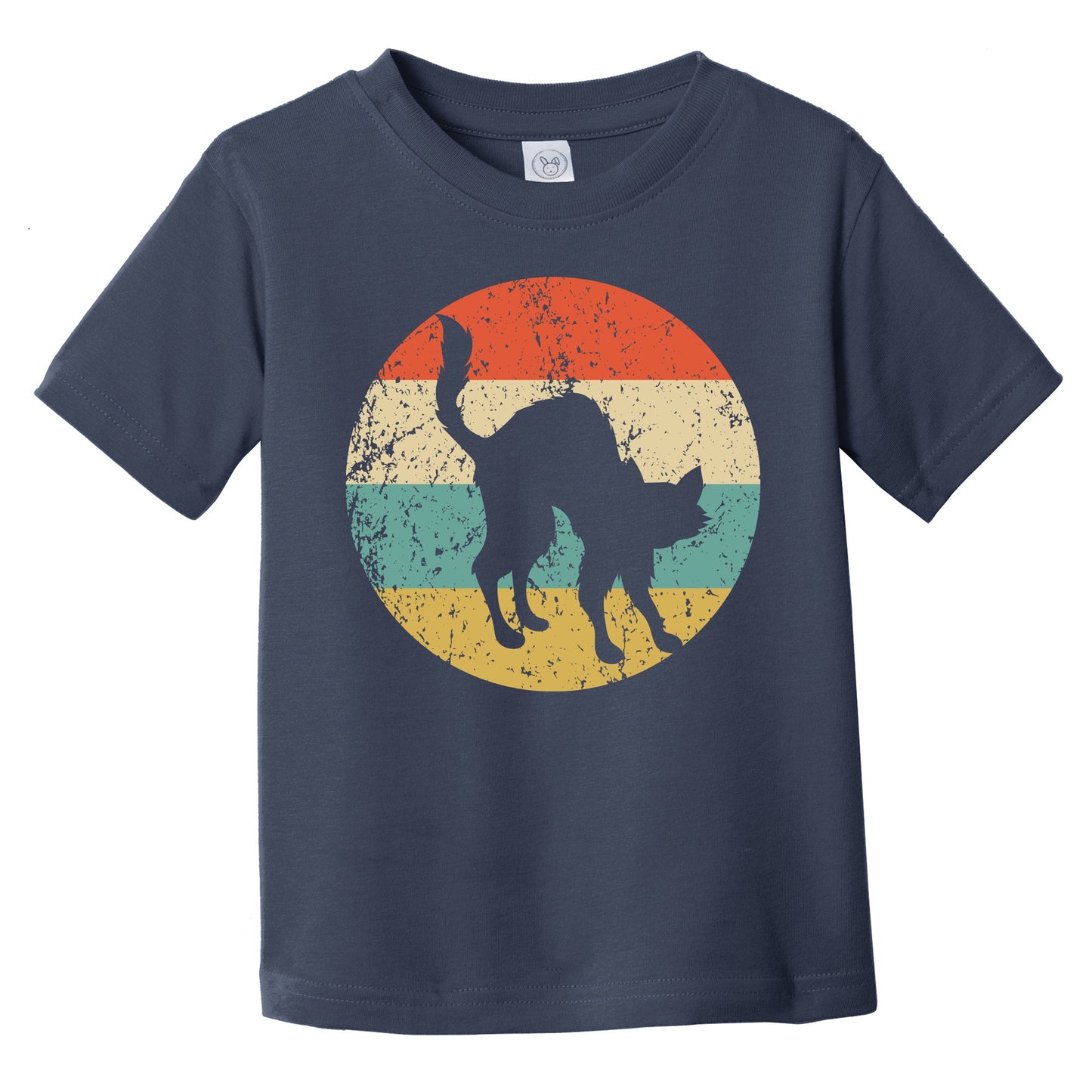 Retro Spooky Scary Halloween Cat Silhouette Creepy Infant Toddler T-Shirt
