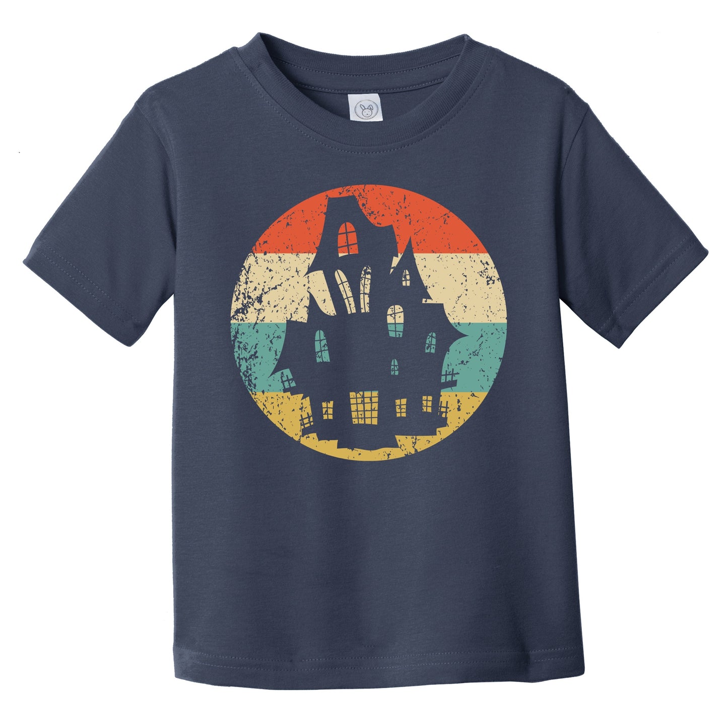 Retro Spooky Scary Haunted House Silhouette Creepy Halloween Infant Toddler T-Shirt