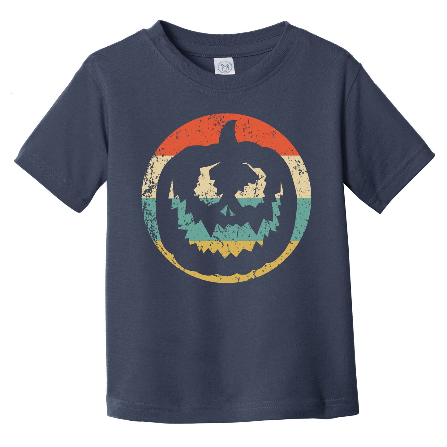 Retro Spooky Scary Jackolantern Halloween Pumpkin Silhouette Infant Toddler T-Shirt