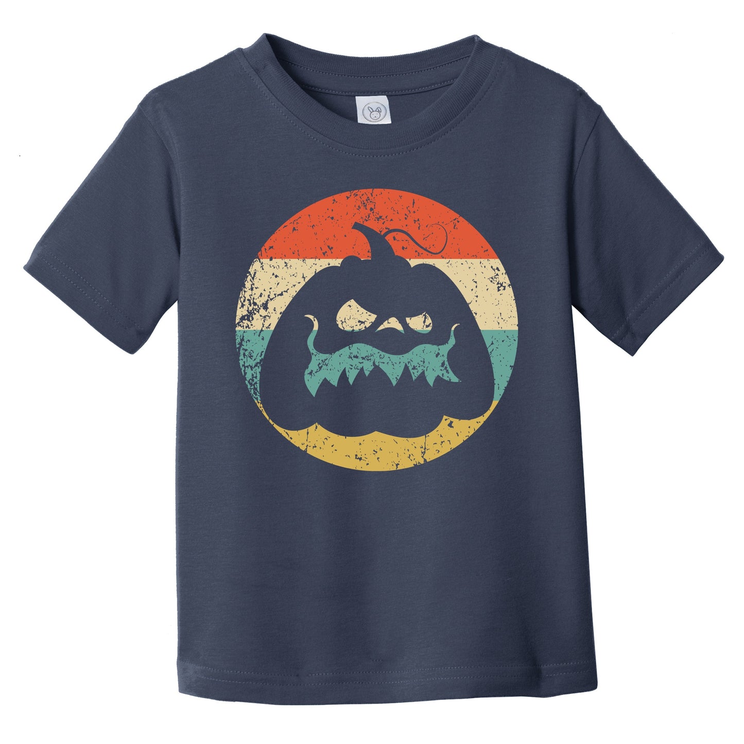 Retro Spooky Scary Jack-o-lantern Pumpkin Creepy Halloween Infant Toddler T-Shirt
