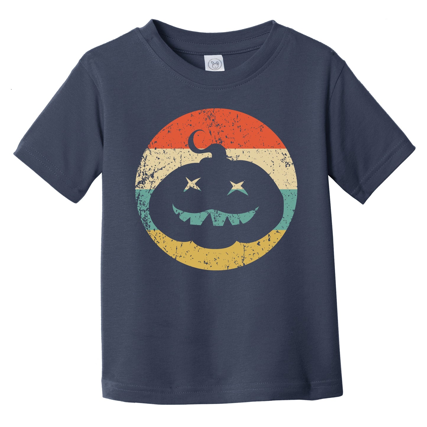 Halloween Spooky Scary Jack-o-lantern Pumpkin Creepy Retro Infant Toddler T-Shirt