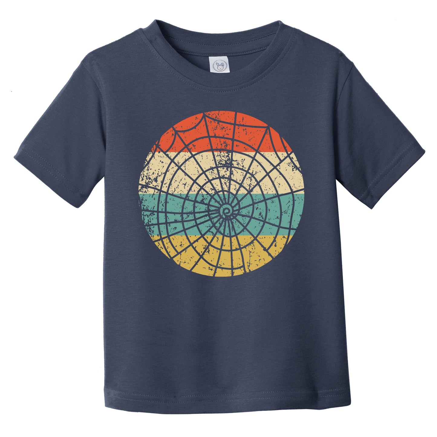 Retro Spooky Scary Spiderweb Silhouette Creepy Halloween Infant Toddler T-Shirt