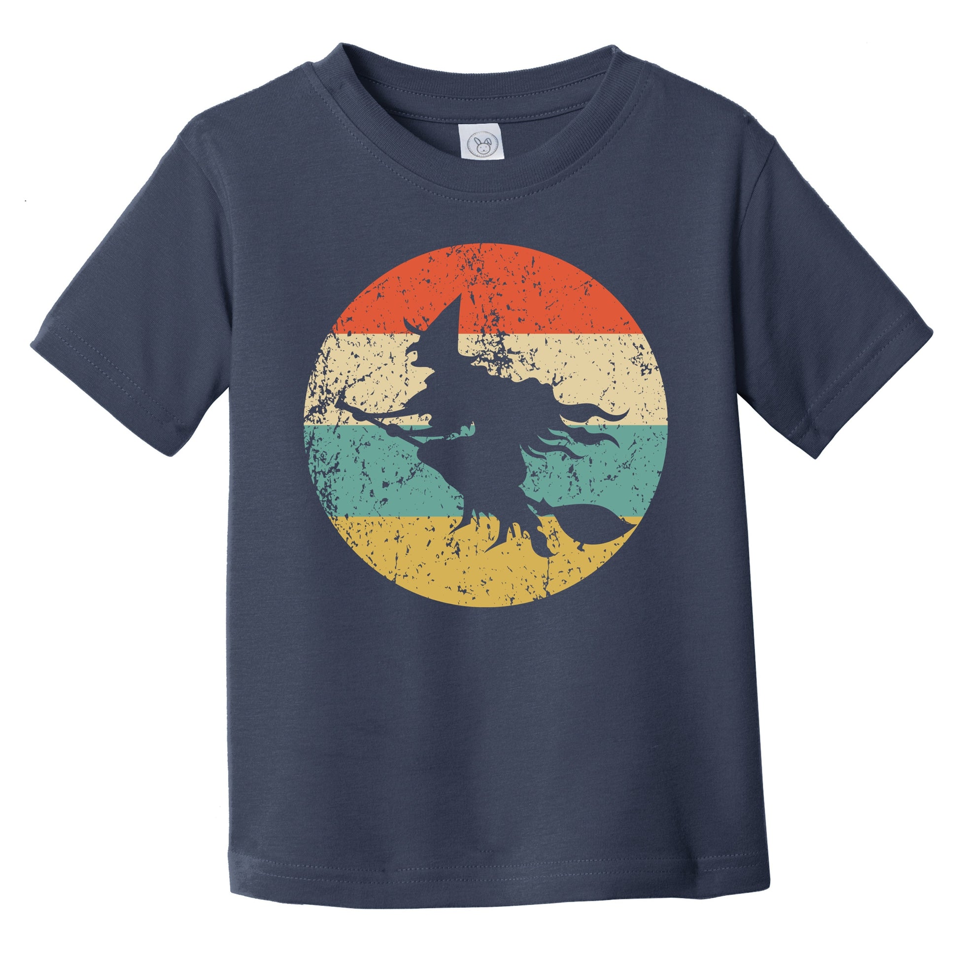 Retro Spooky Scary Flying Witch Silhouette Halloween Infant Toddler T-Shirt