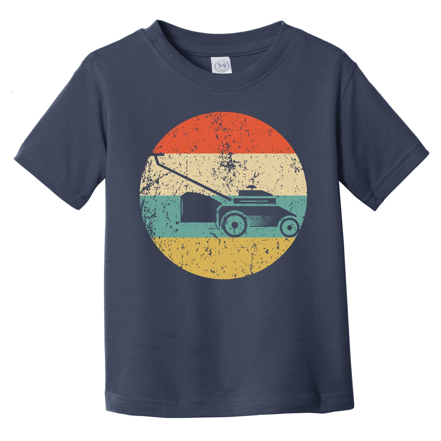 Push Lawn Mower Silhouette Retro Lawnmowing Landscaper Infant Toddler T-Shirt