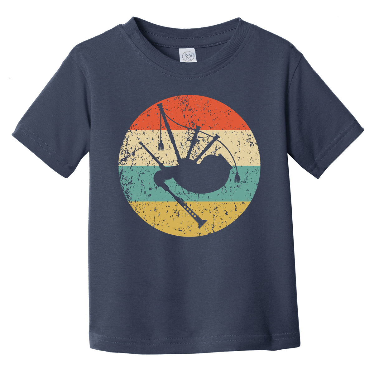 Bagpipes Silhouette Retro Music Musician Musical Instrument Infant Toddler T-Shirt