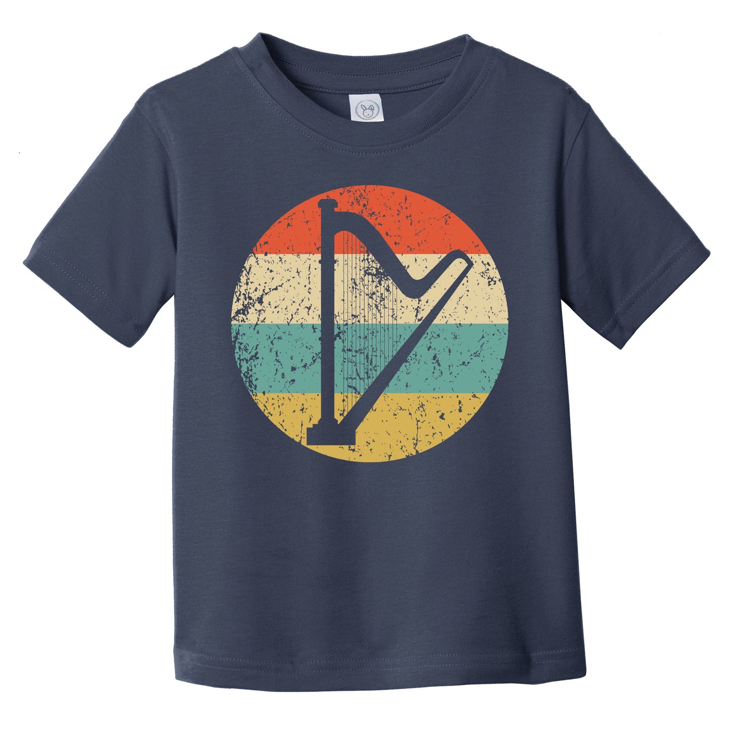 Harp Silhouette Retro Music Musician Musical Instrument Infant Toddler T-Shirt