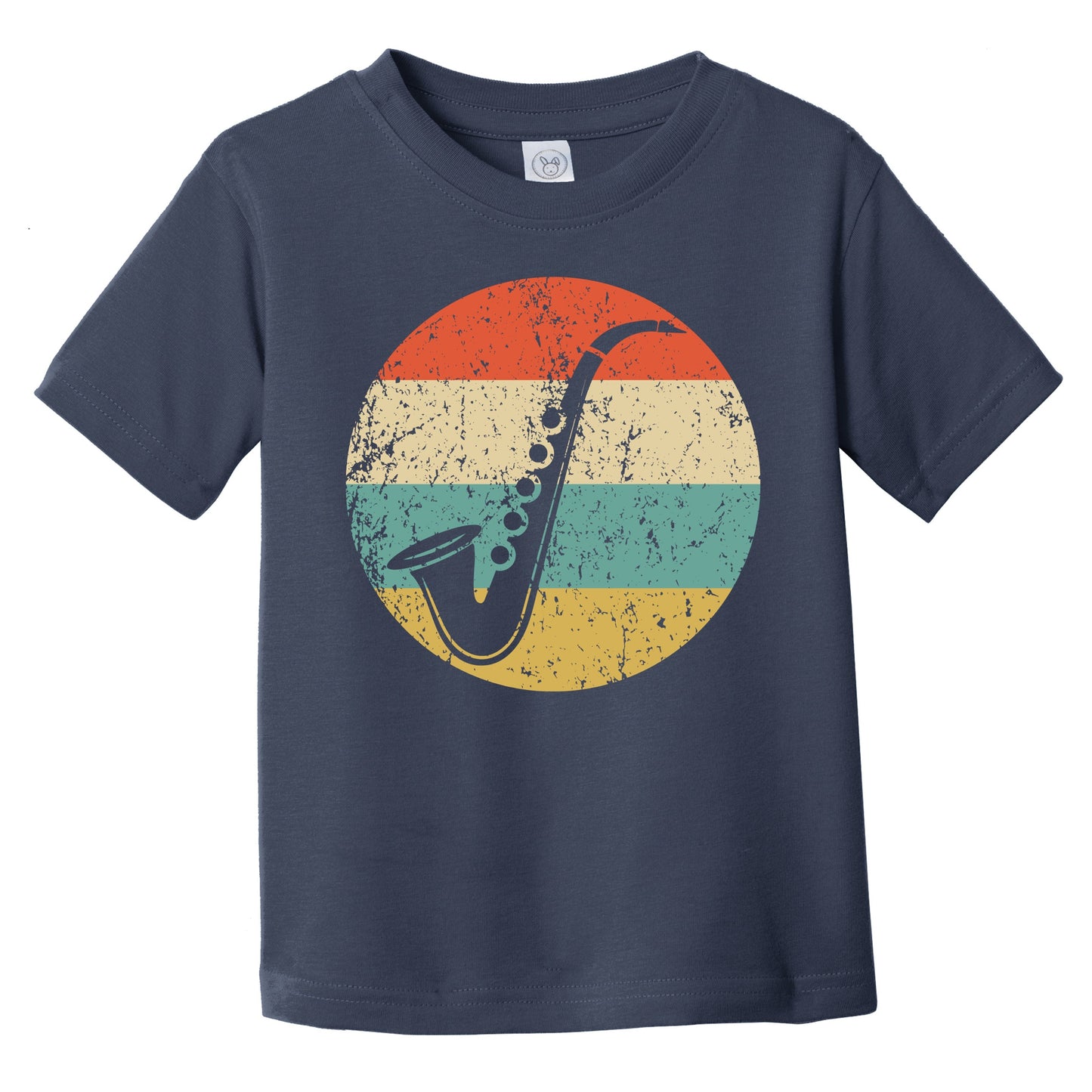Saxophone Silhouette Retro Music Musician Musical Instrument Infant Toddler T-Shirt