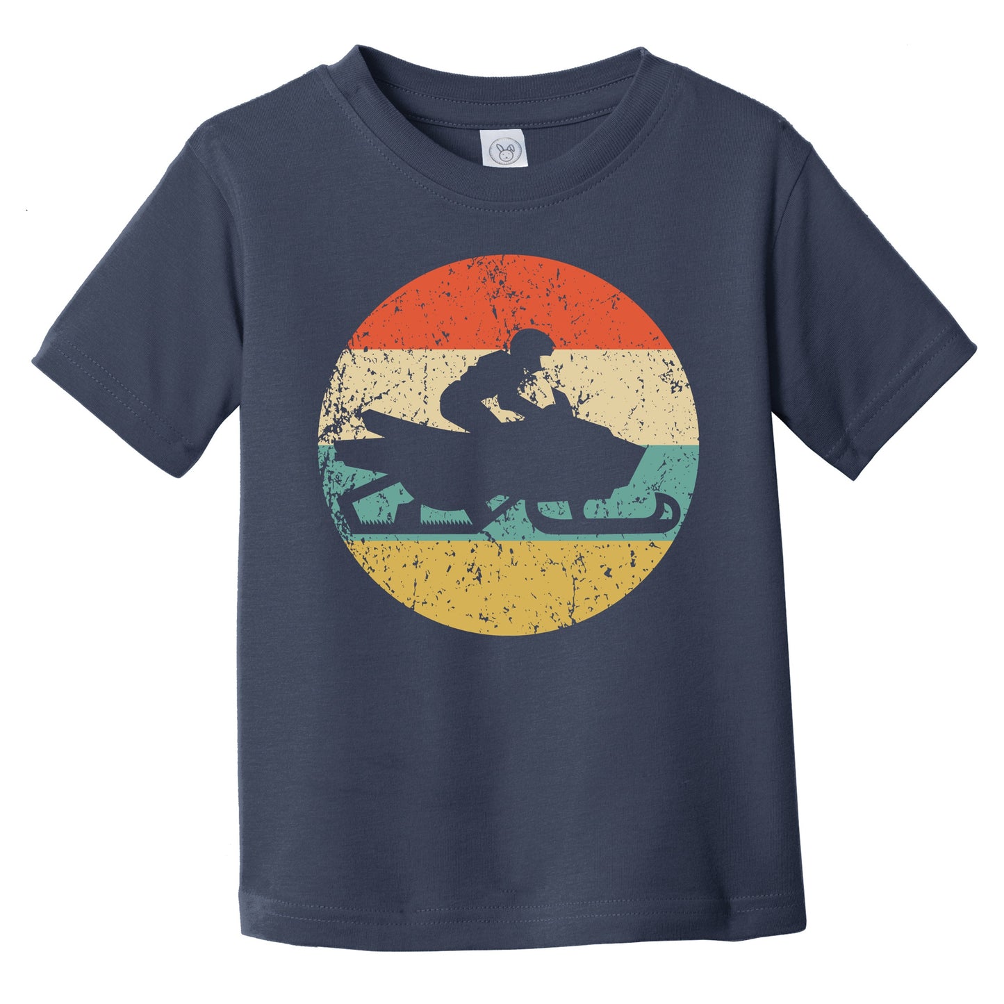 Snowmobile Snowmobiler Silhouette Retro Winter Sports Infant Toddler T-Shirt