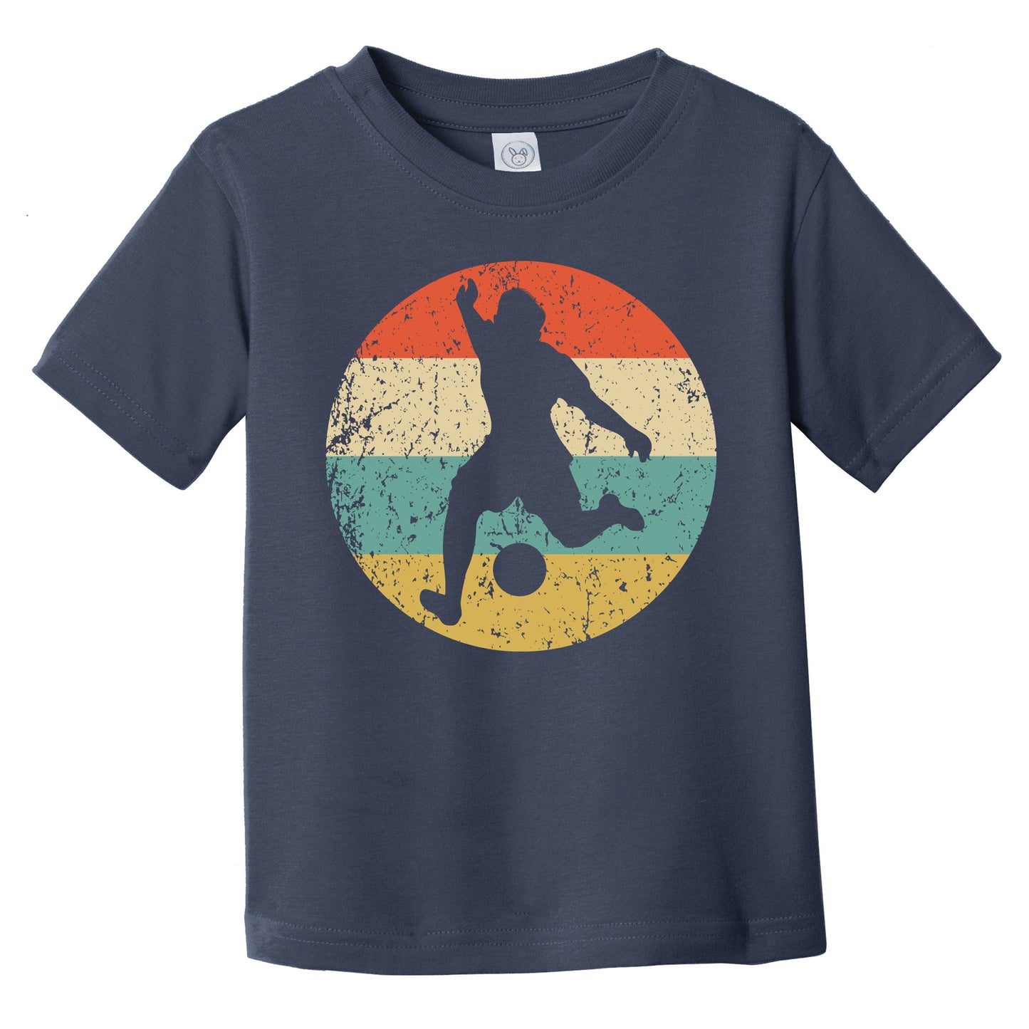Soccer Player Kick Silhouette Retro Sports Infant Toddler T-Shirt