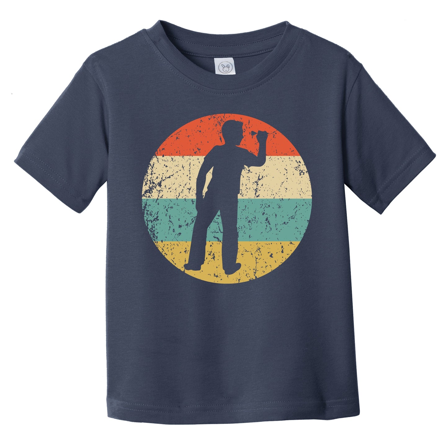 Darts Player Silhouette Retro Darts Infant Toddler T-Shirt