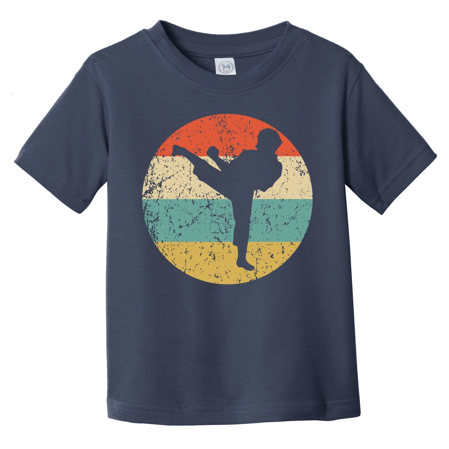 Taekwondo Karate Kick Silhouette Retro Martial Arts Infant Toddler T-Shirt
