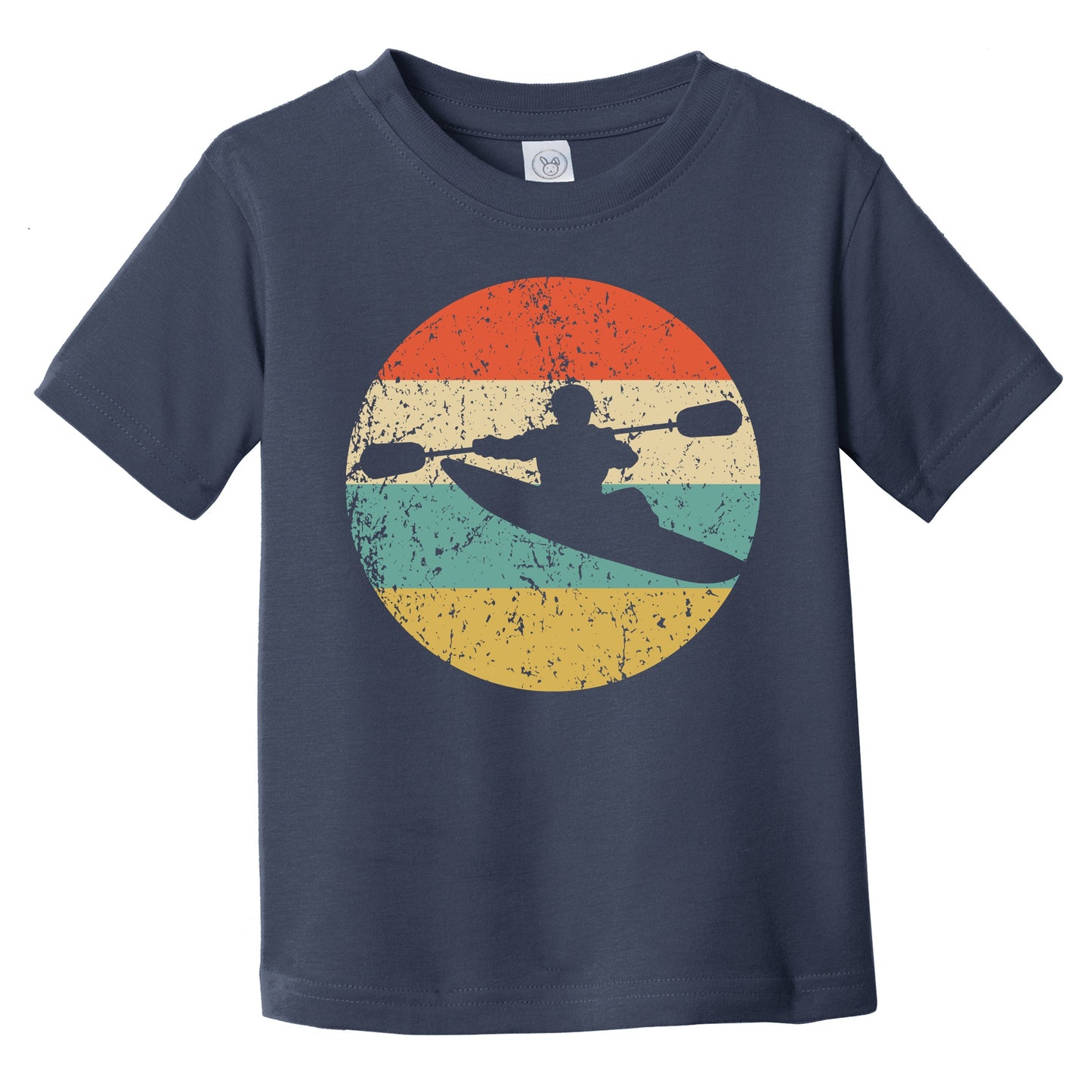 Kayaking Kayaker Silhouette Retro Kayak Infant Toddler T-Shirt