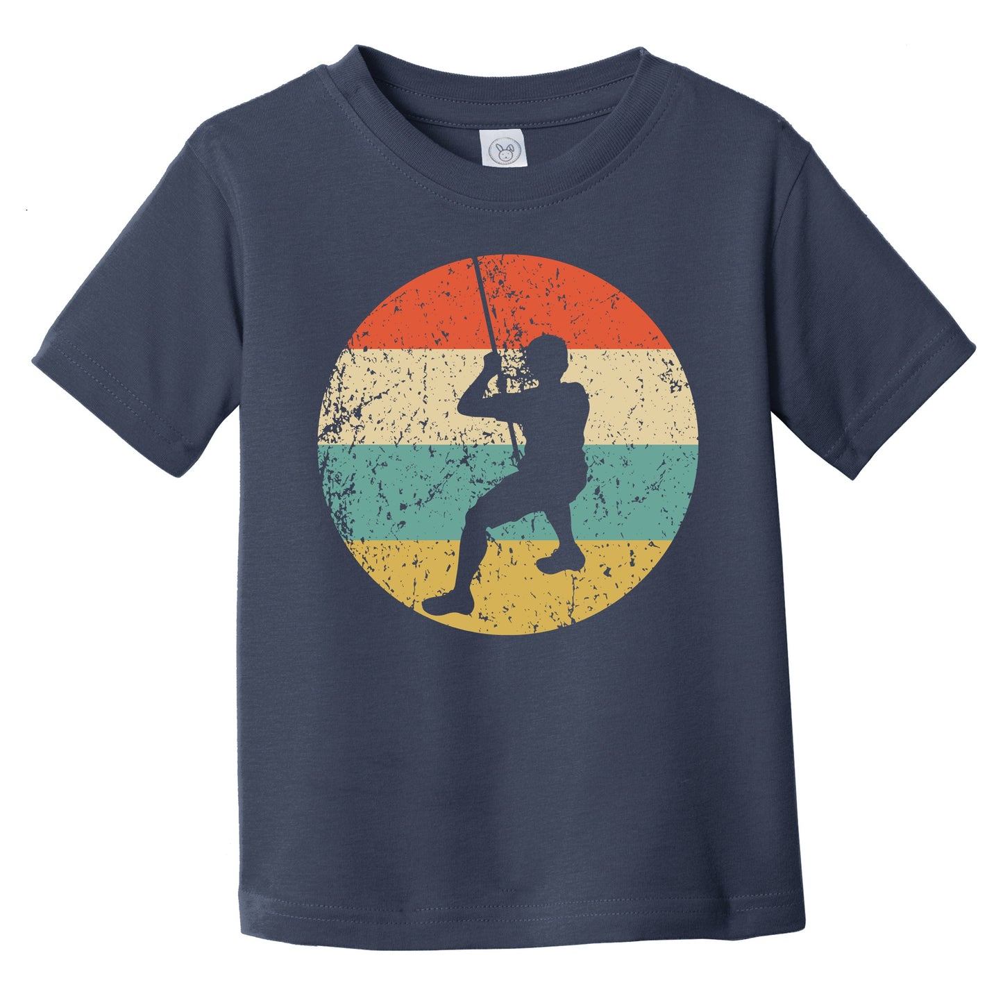 Rock Climber Rappelling Silhouette Retro Rock Climbing Infant Toddler T-Shirt
