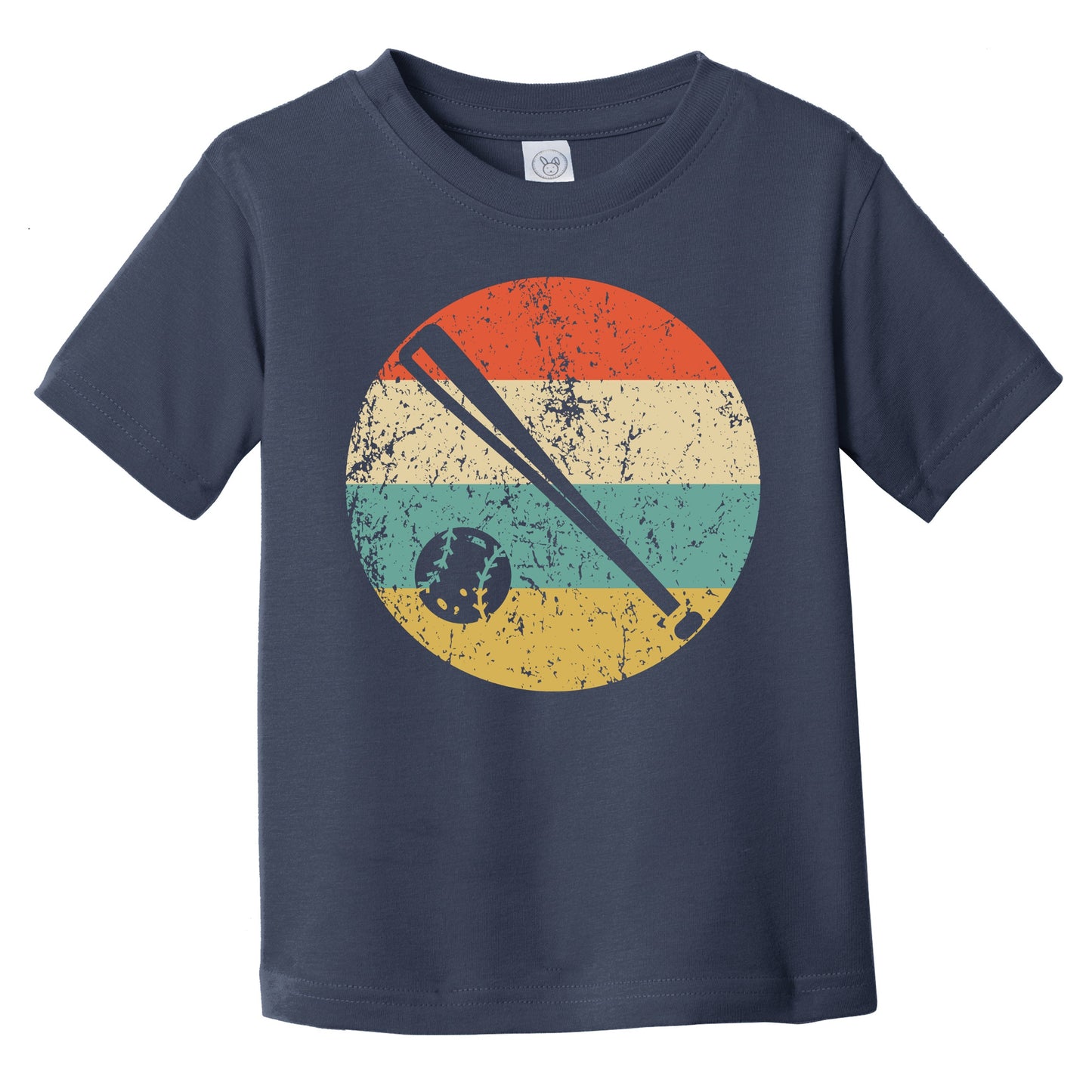 Bat and Ball Icon Retro Baseball Infant Toddler T-Shirt