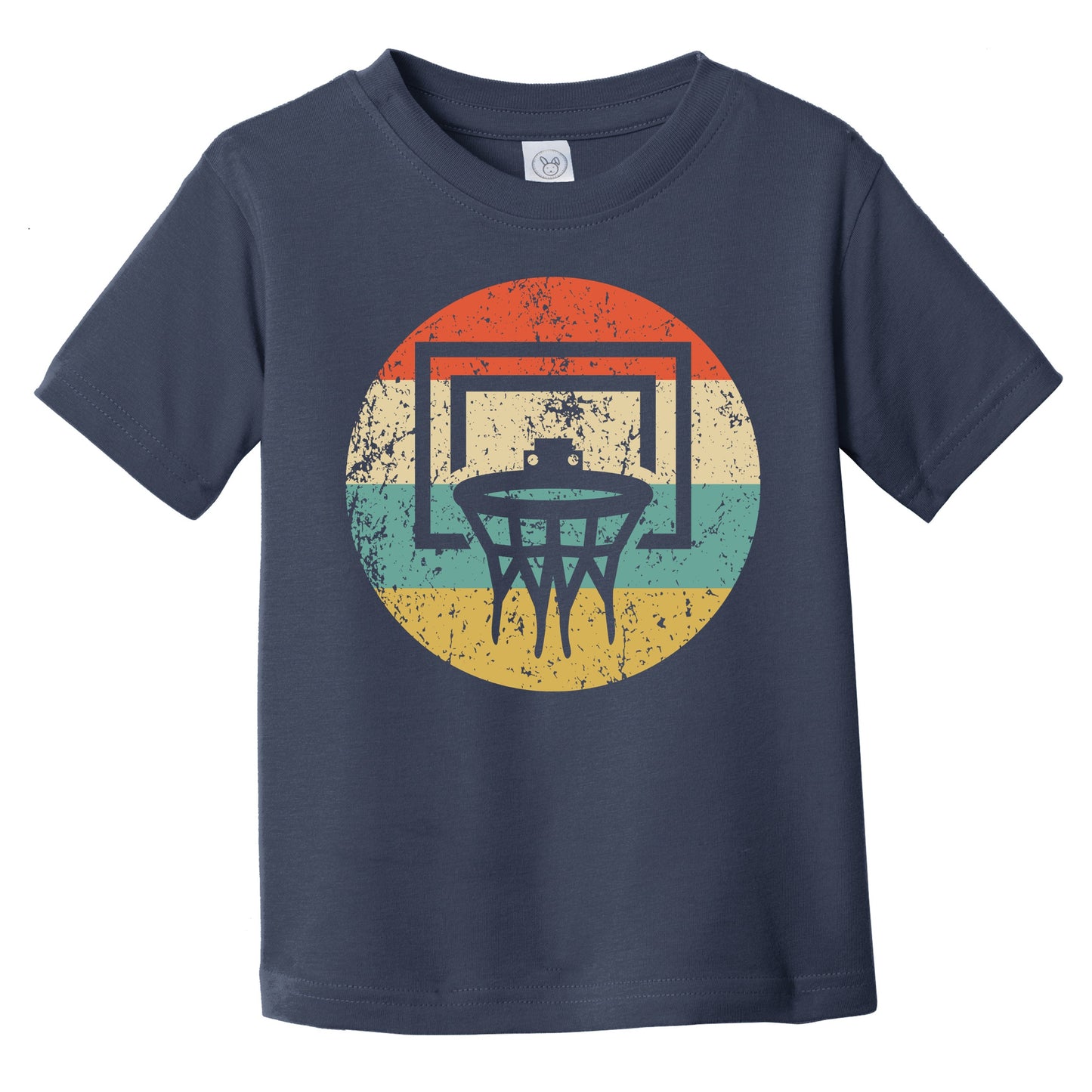 Basketball Hoop Net Icon Retro Basketball Infant Toddler T-Shirt