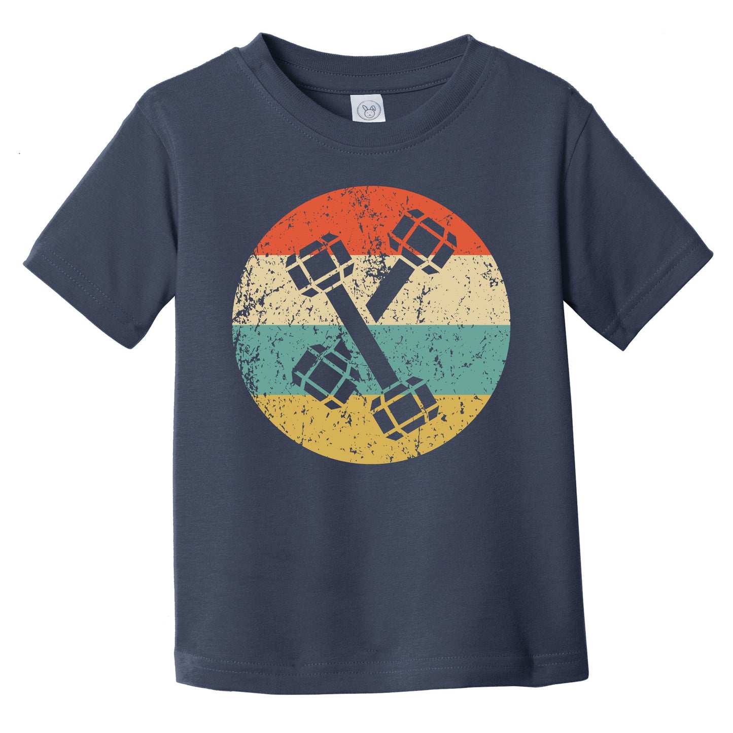 Dumbbell Weights Icon Retro Fitness Weightlifting Infant Toddler T-Shirt