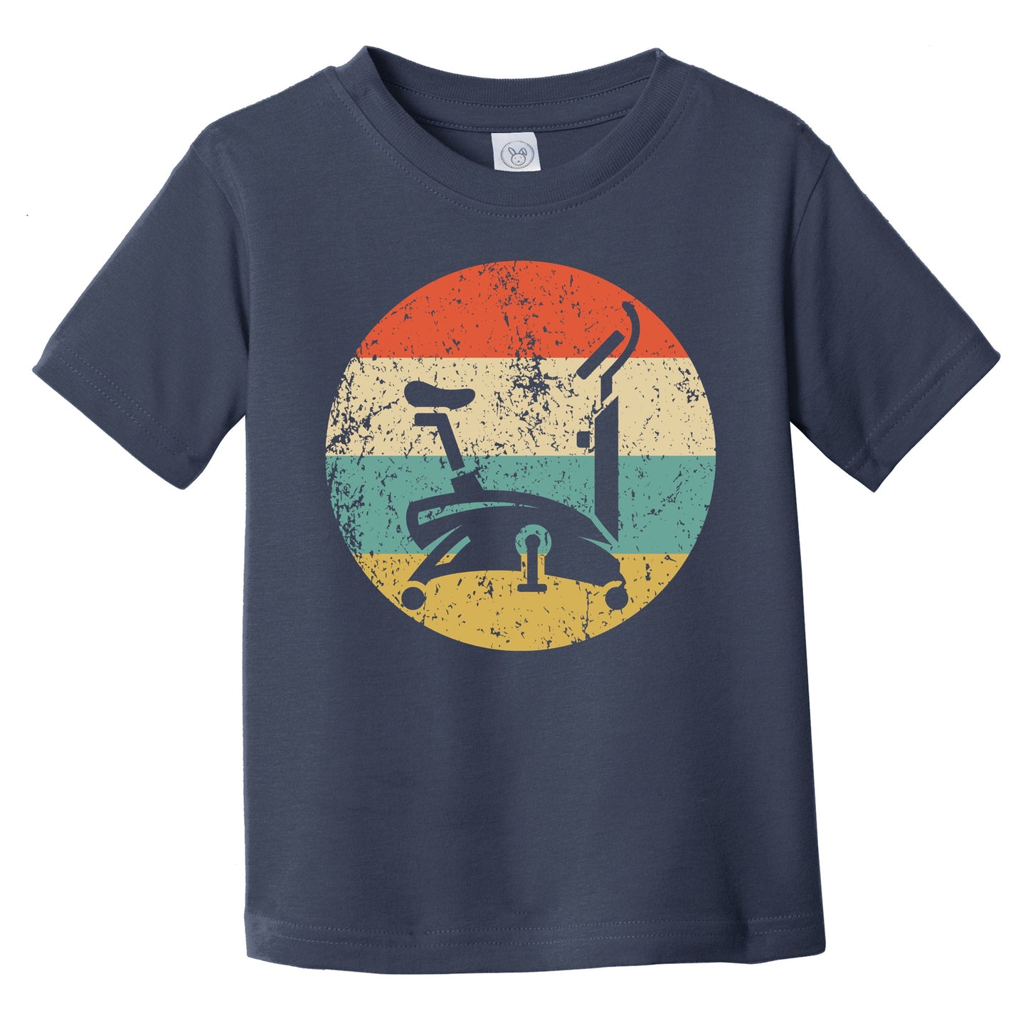 Stationary Bike Gym Equipment Icon Retro Fitness Infant Toddler T-Shirt