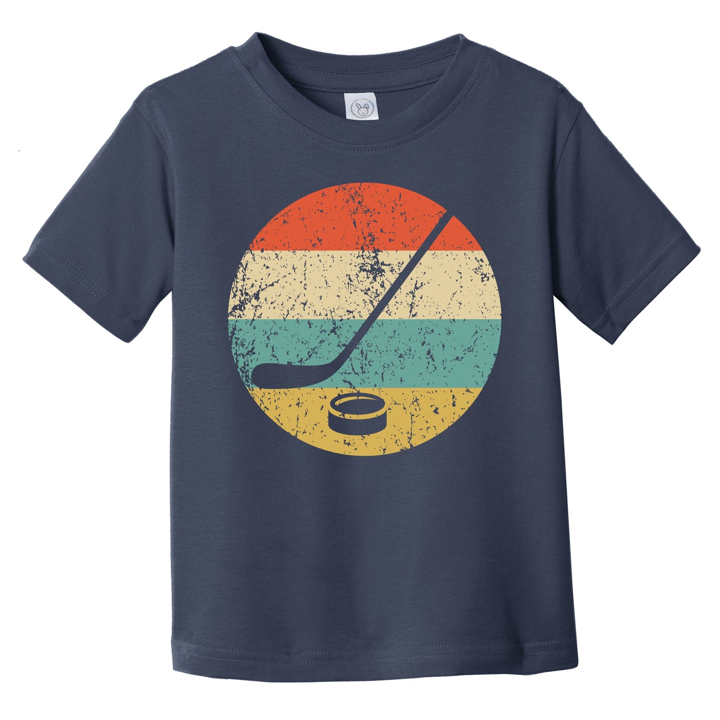 Hockey Stick and Puck Icon Retro Hockey Infant Toddler T-Shirt