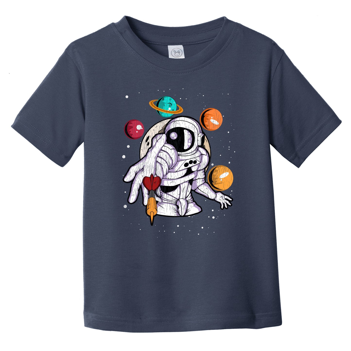 Darts Astronaut Outer Space Spaceman Distressed Infant Toddler T-Shirt