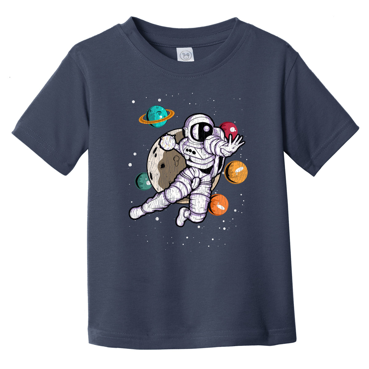Handball Astronaut Outer Space Spaceman Distressed Infant Toddler T-Shirt