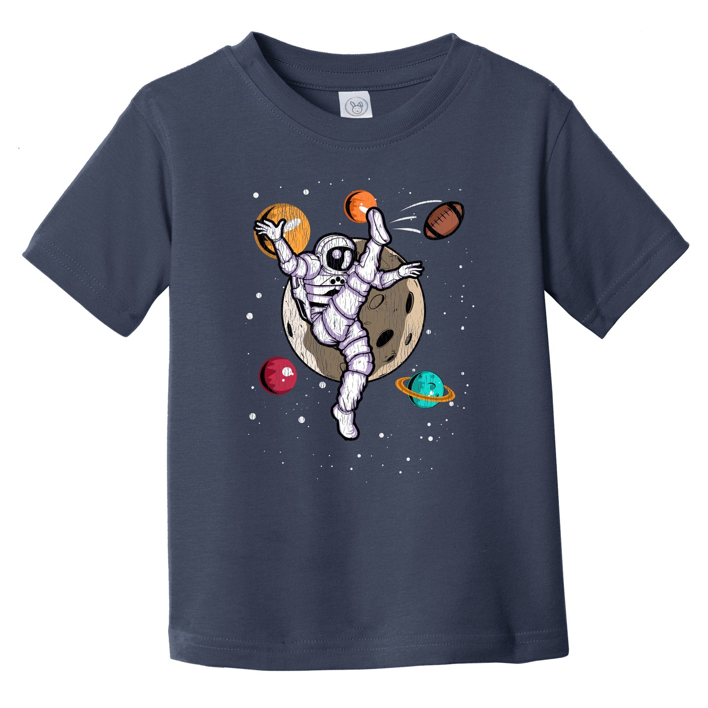 Punter Astronaut Outer Space Spaceman Football Distressed Infant Toddler T-Shirt