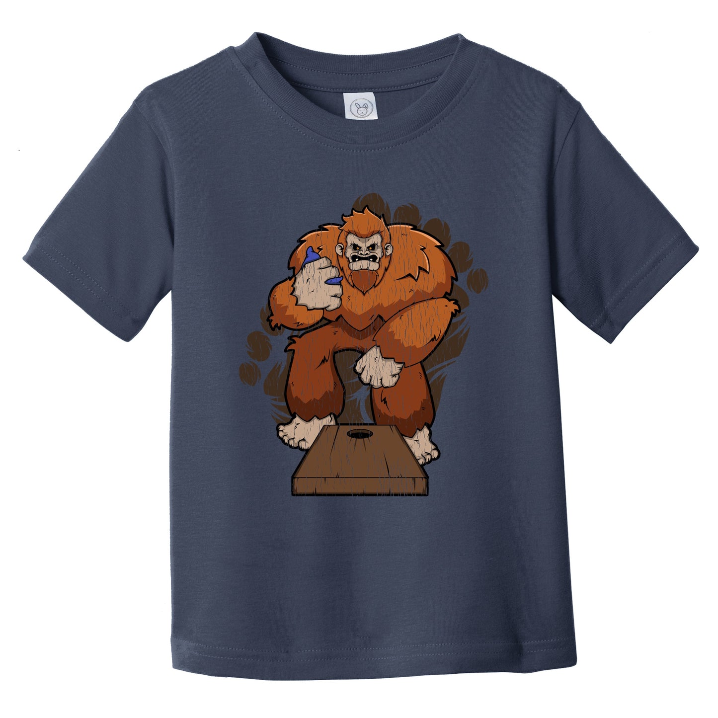 Toddler Bigfoot Cornhole Shirt - Sasquatch Playing Cornhole Infant Toddler T-Shirt