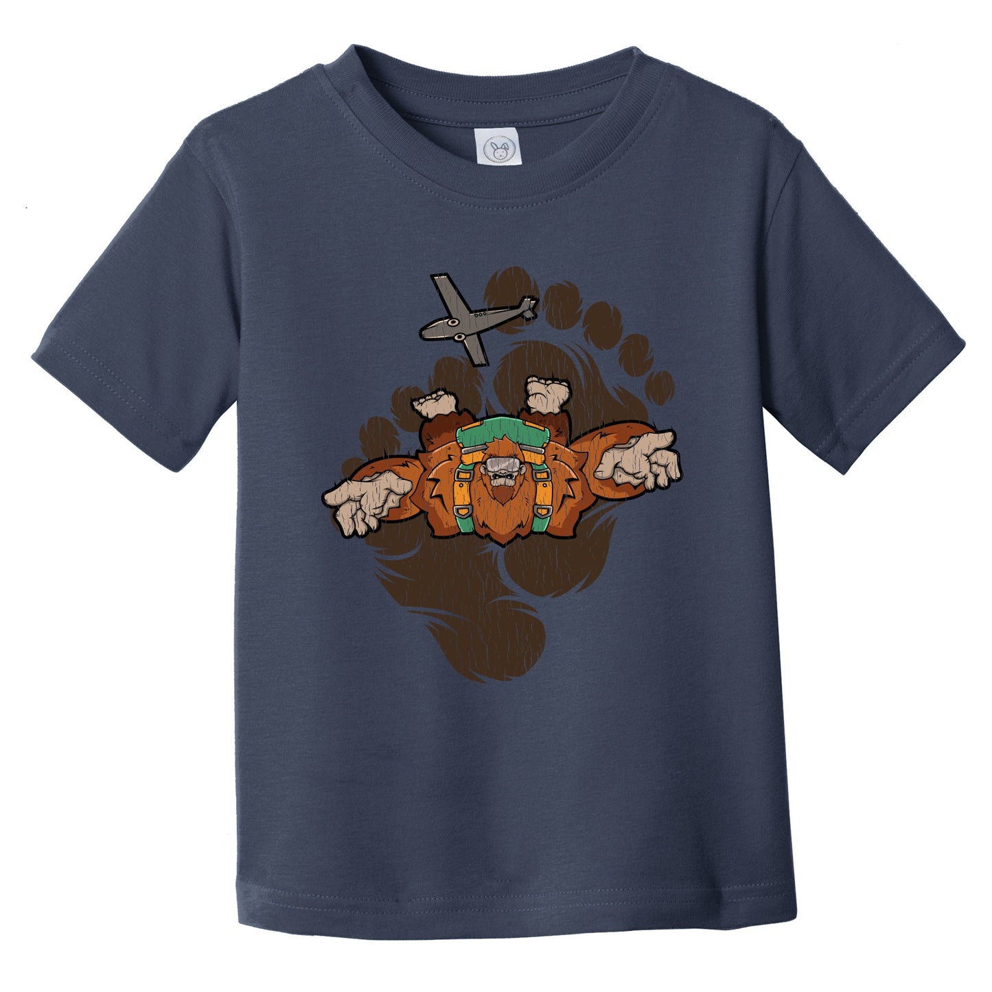 Toddler Bigfoot Skydiving Shirt - Sasquatch Jumping From Air Plane Infant Toddler T-Shirt