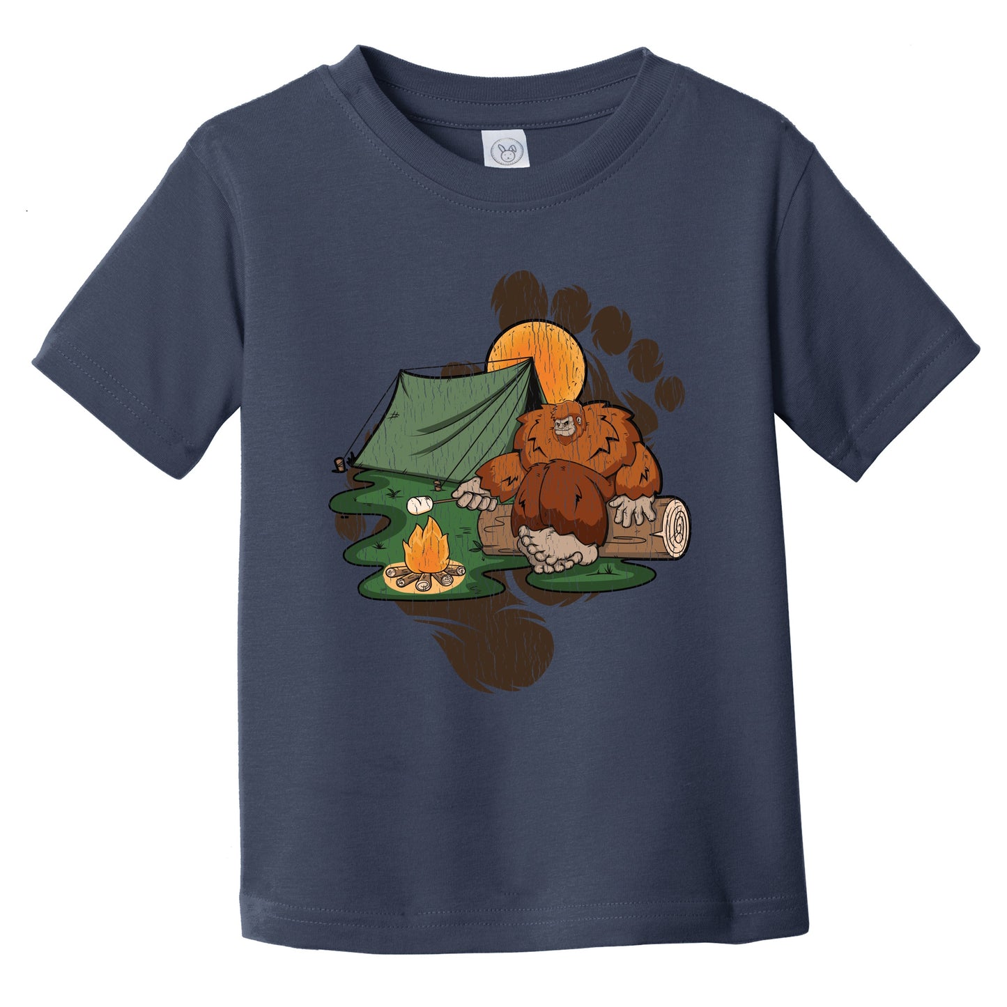Toddler Bigfoot Camping Shirt - Sasquatch Roasting Marshmallows Infant Toddler T-Shirt
