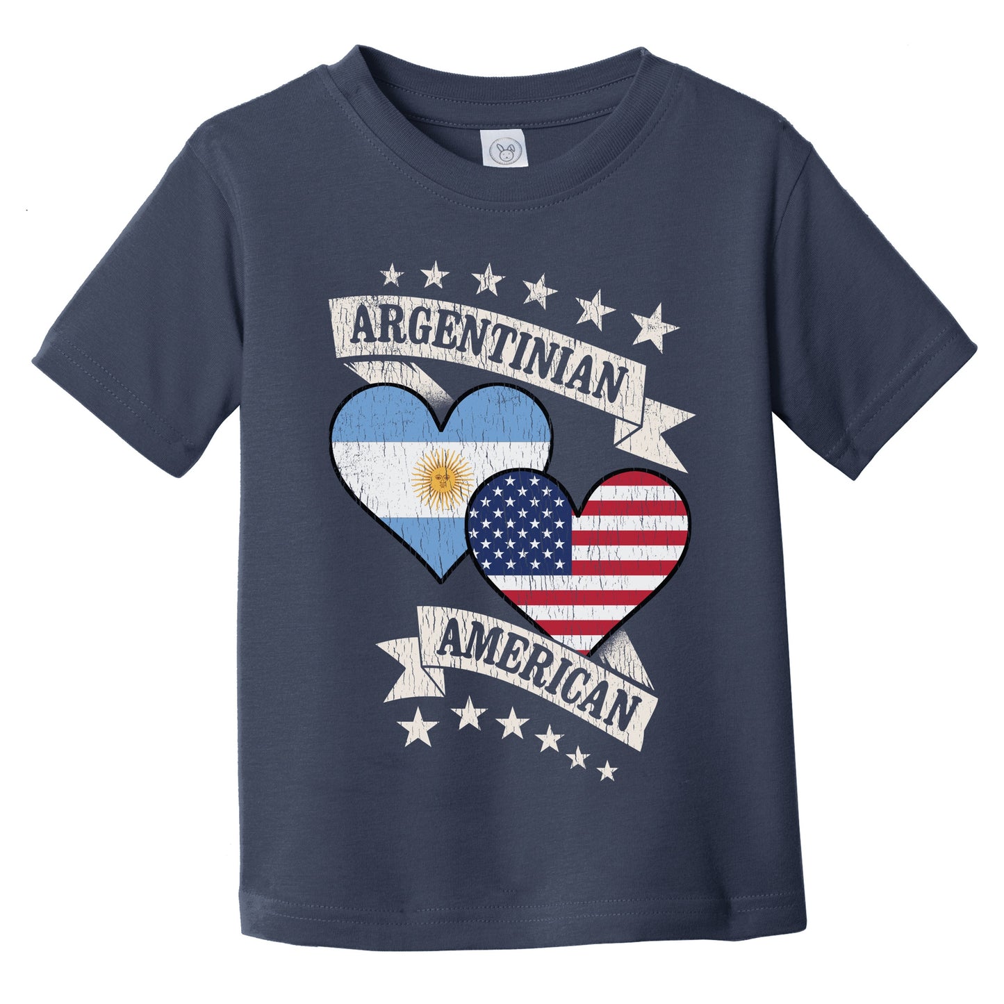 Argentinian American Heart Flags Argentina America Infant Toddler T-Shirt